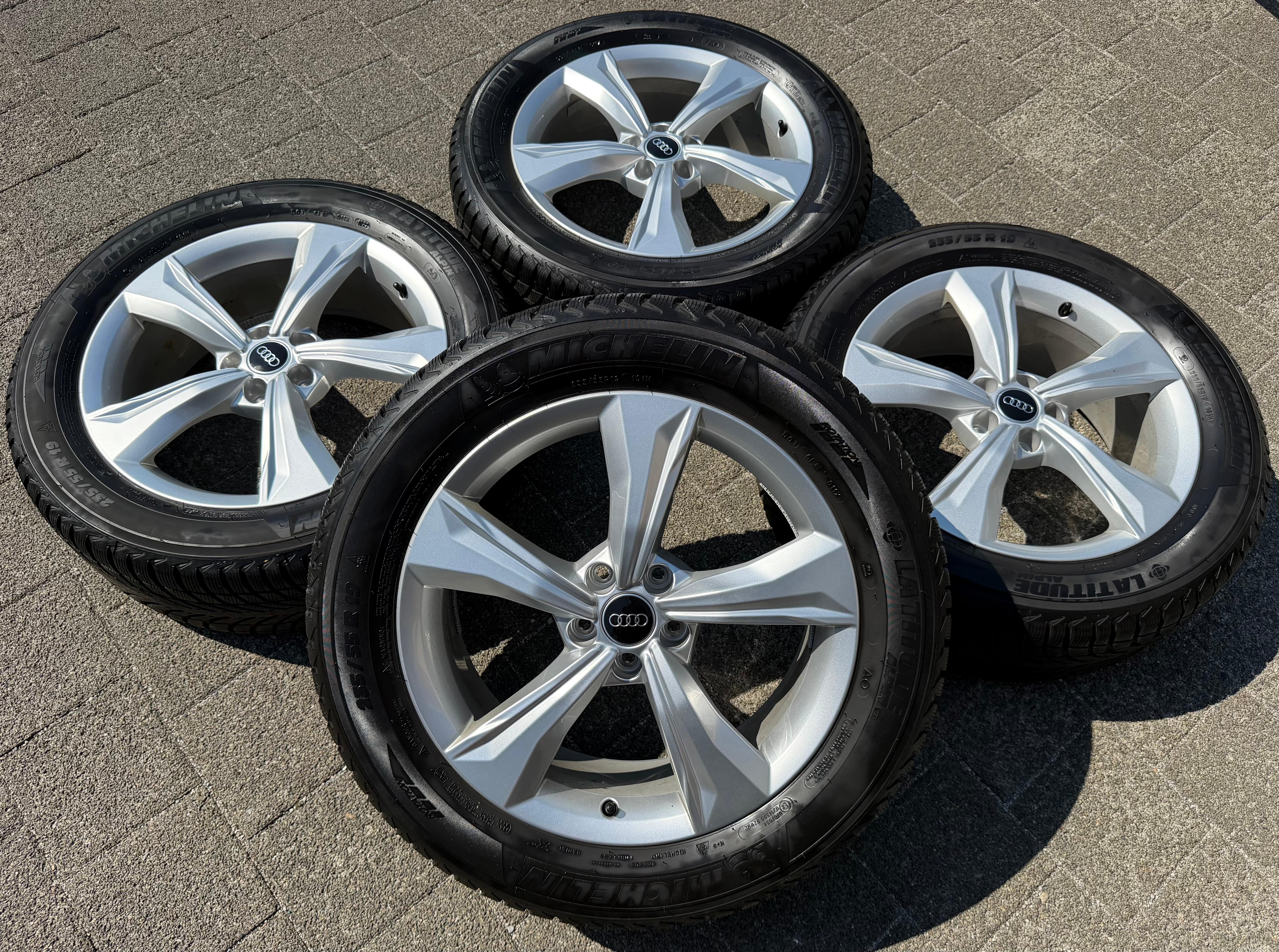 4 llantas de aluminio originales de invierno de 19" para Audi Q5 SQ5, año de fabricación 80, 601025K, 235/55R19 101H, Michelin