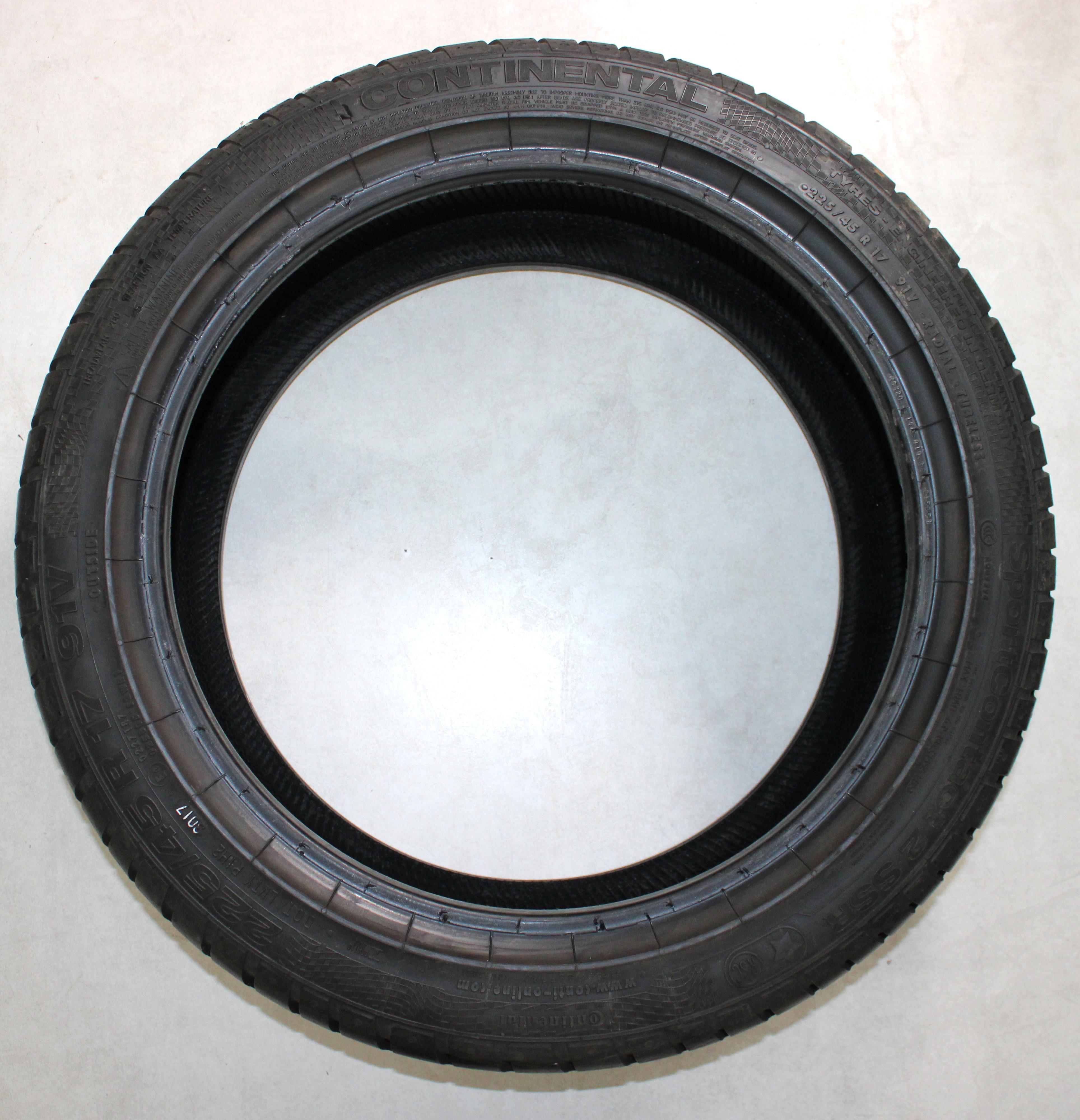 4 x 225/45R17 91V Sommerreifen Continental Sport Contact 2 SSR Runflat 3x6-6,5mm/1x7mm 2017 *