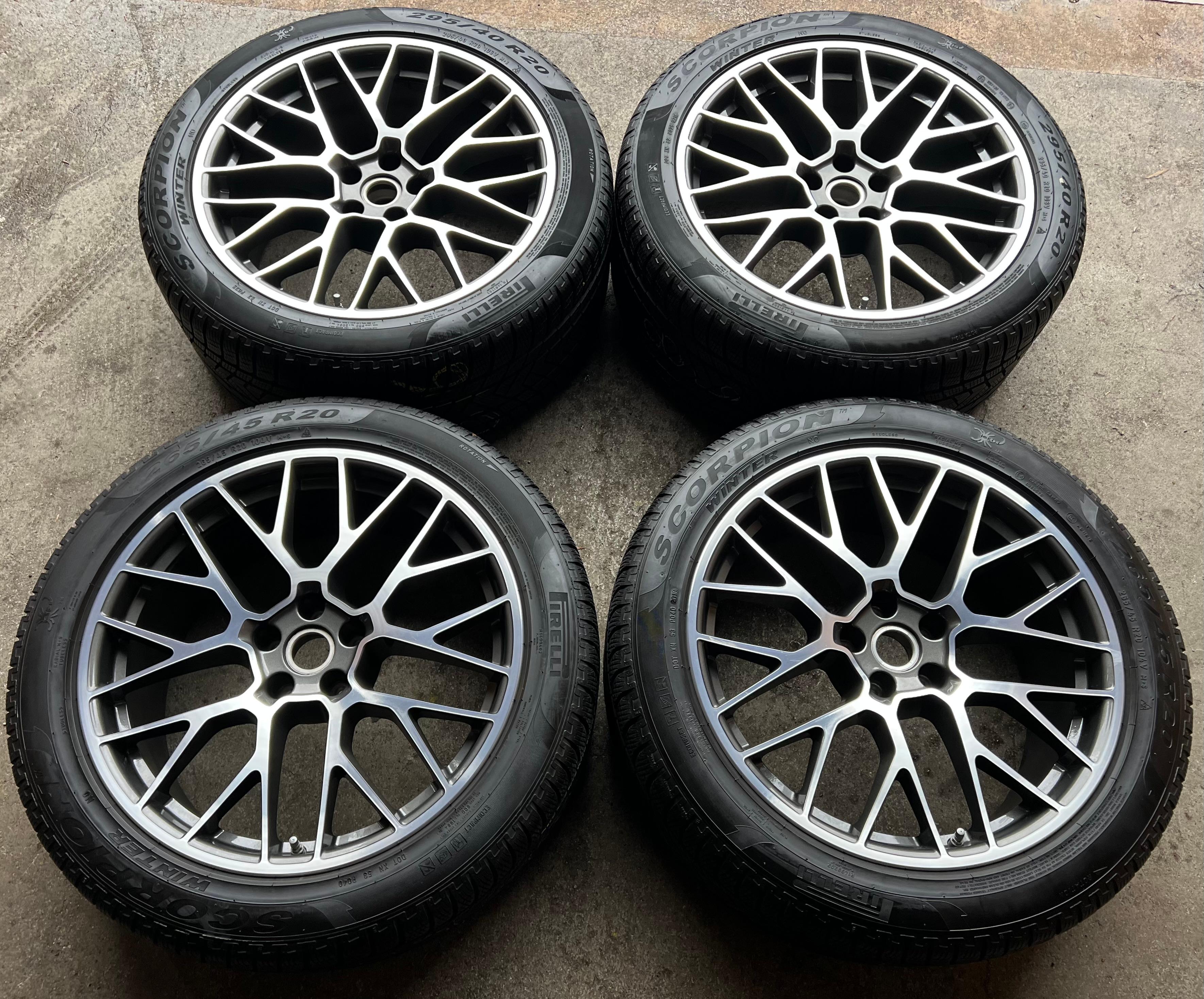 4 RUEDAS DE INVIERNO ORIGINALES DE ALEACIÓN DE 20" PARA PORSCHE MACAN I Y II, LLANTAS RS SPYDER, PIRELLI