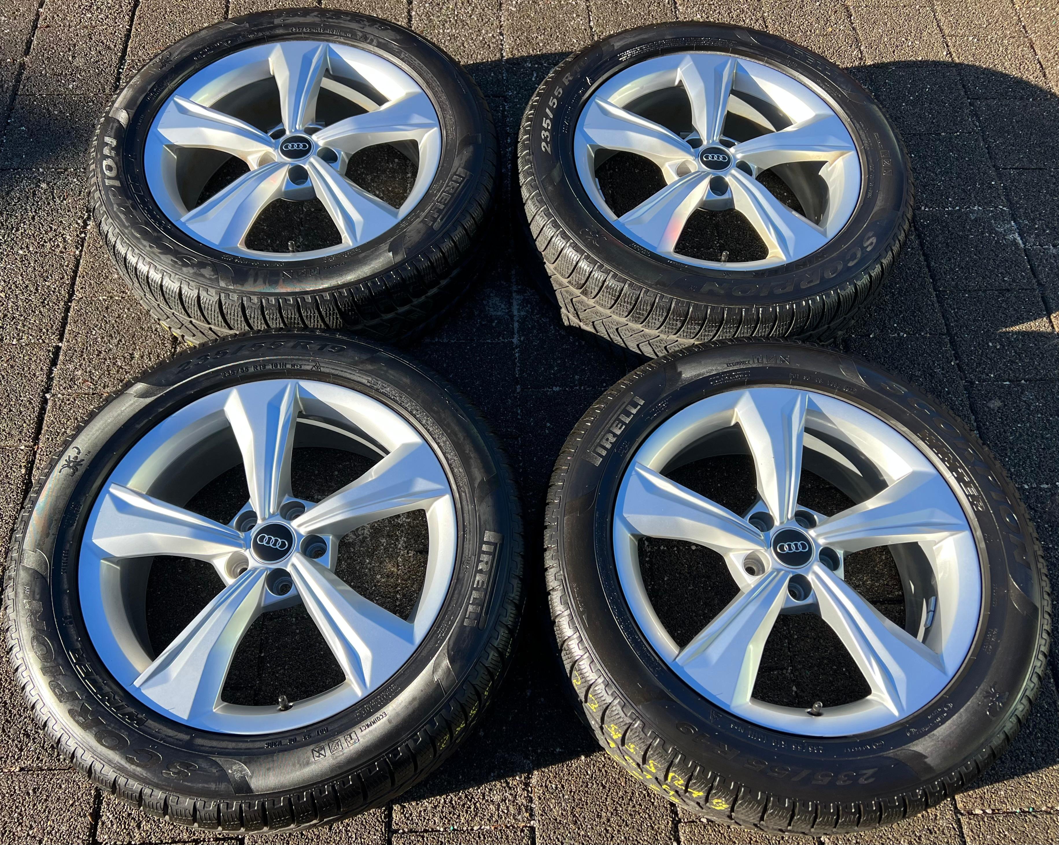 4 ORIGINAL 19" ALU WINTERRÄDER AUDI Q5 SQ5 FY 80A601025K 235/55R19 101H 2022 FREIHAUS