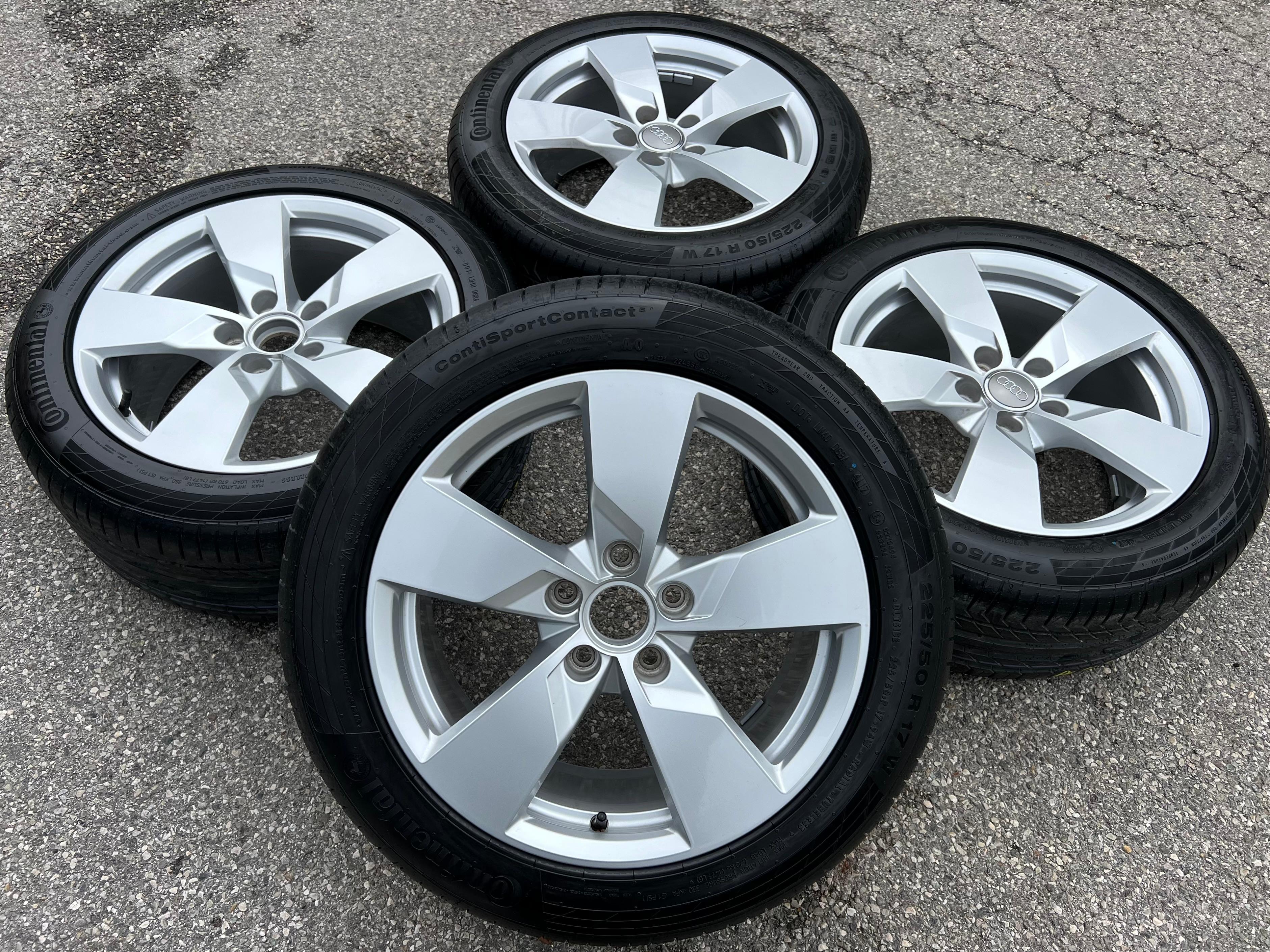 4 ROUES D'ÉTÉ ORIGINALES 17" EN ALU AUDI TT 8S 225/50R17 94W CONTINENTAL 8S0601025BA