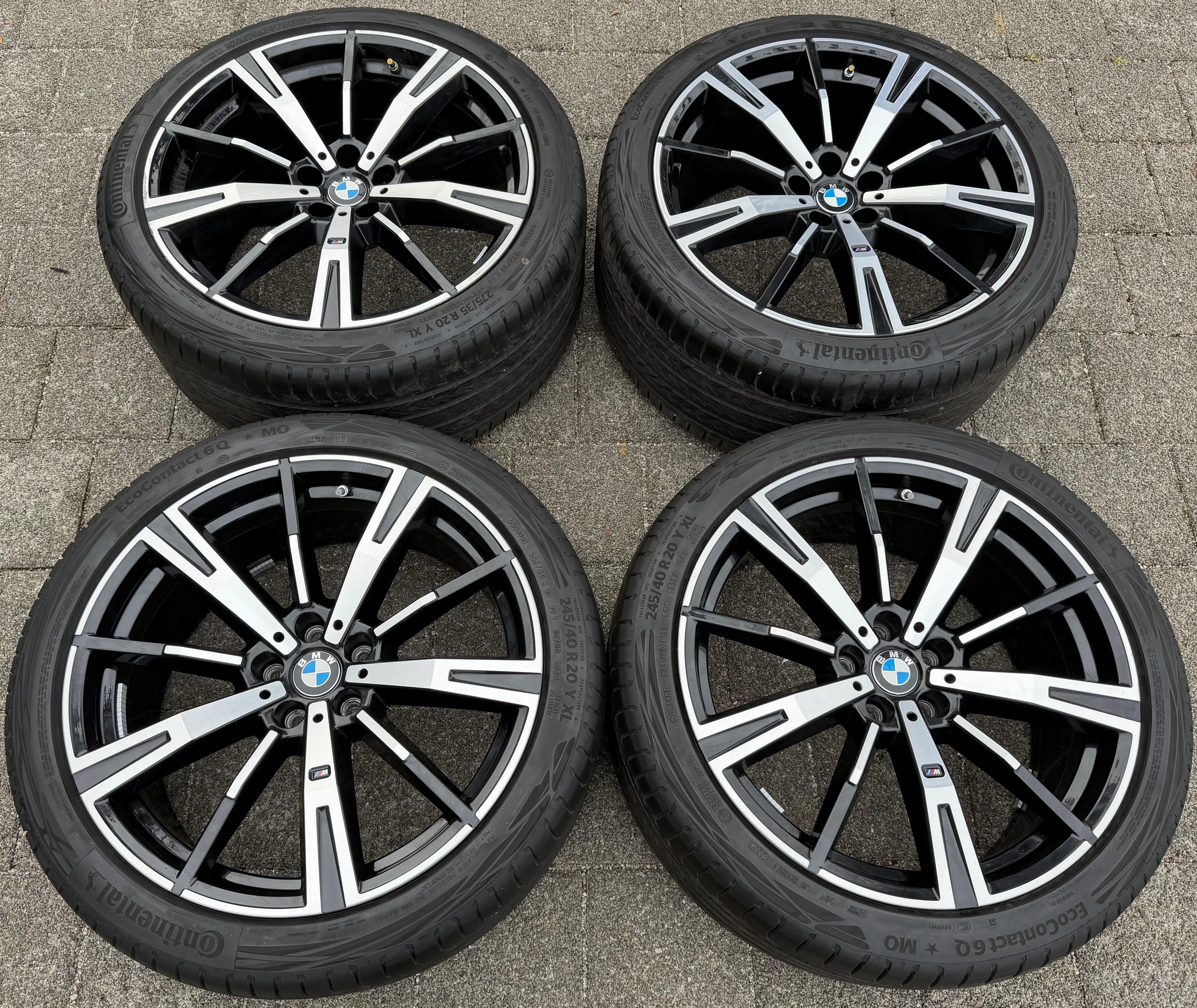 4 ruedas de verano originales de aleación de 20" para BMW i5 Serie 5 G60 G61, diseño M938, Continental, RDKS