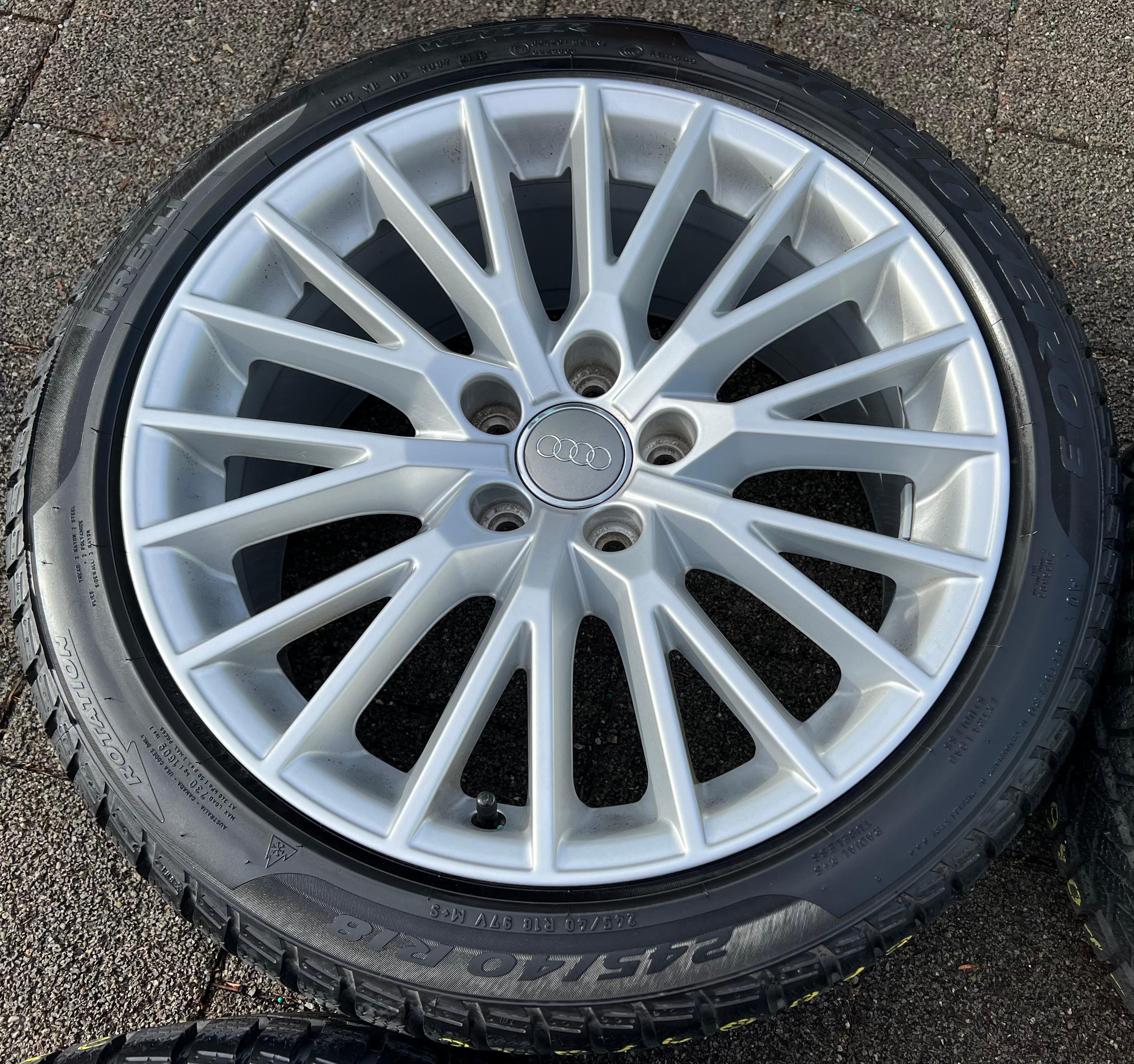 4 CERCHI INVERNALI ORIGINALI IN ALLUMINIO DA 18" AUDI TT TTS 8S 8S0601025D 245/40R18 98V PIRELLI CONSEGNA GRATUITA