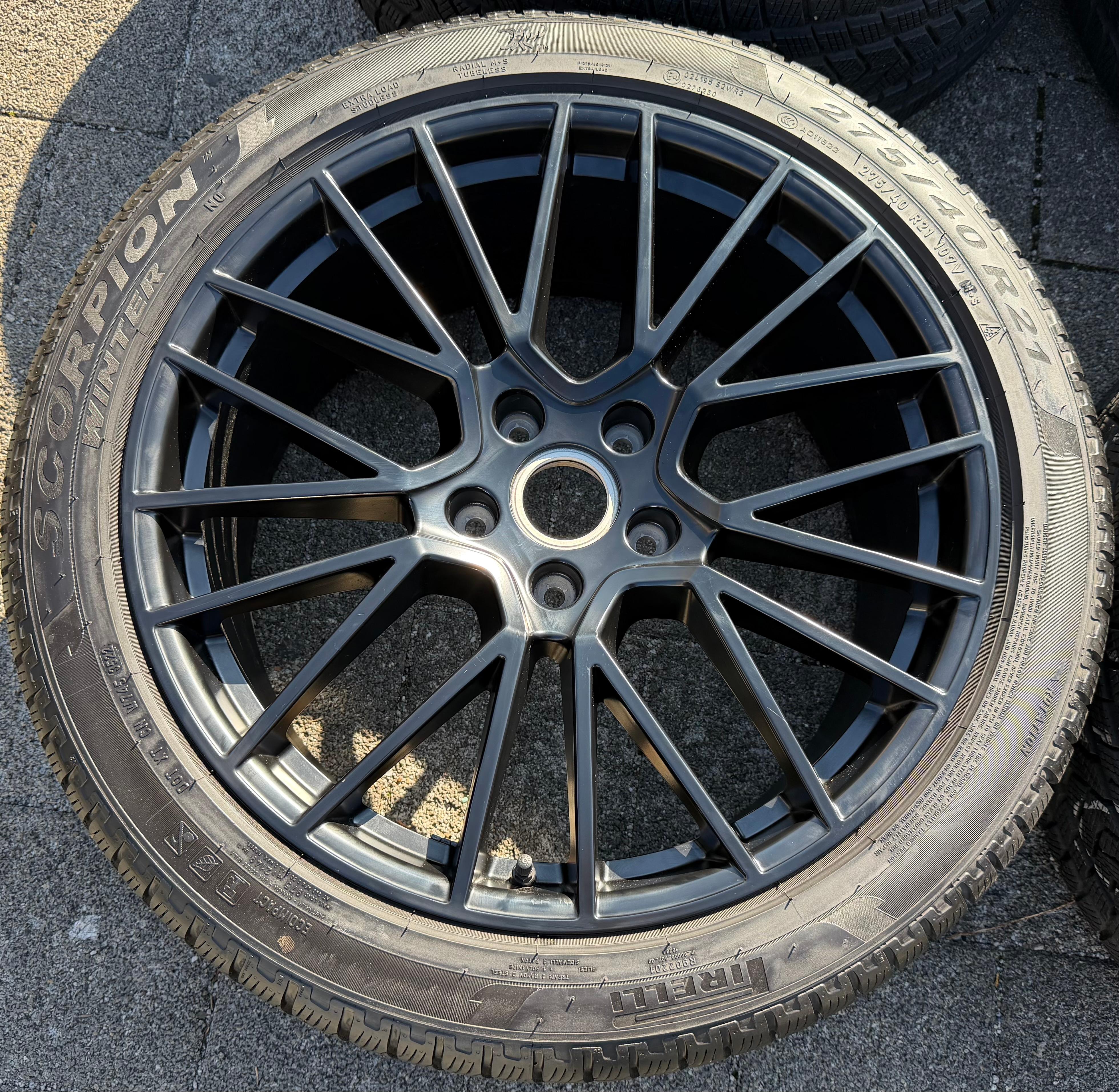 4 originele 21" lichtmetalen winterwielen Porsche Cayenne 9YA Pirelli TPMS 9Y0601025BF 9Y0601025BG