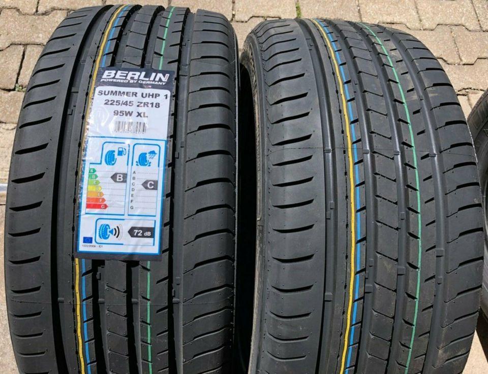 2 X 225/45R18 95W BERLIN TIRES SUMMER UHP1 PNEUS ÉTÉ NEUFS