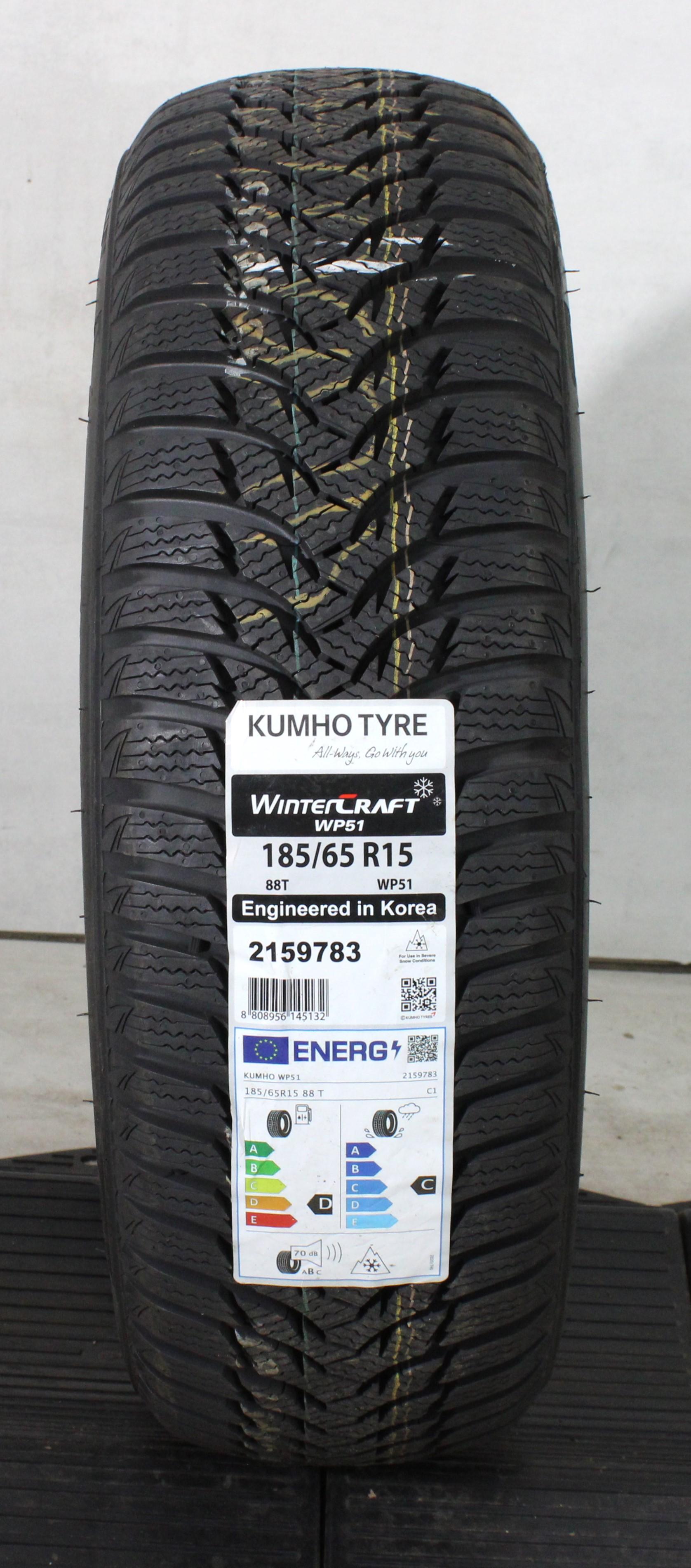 1 x 185/65R15 88T Winterreifen Kumho Wintercraft WP51 2021