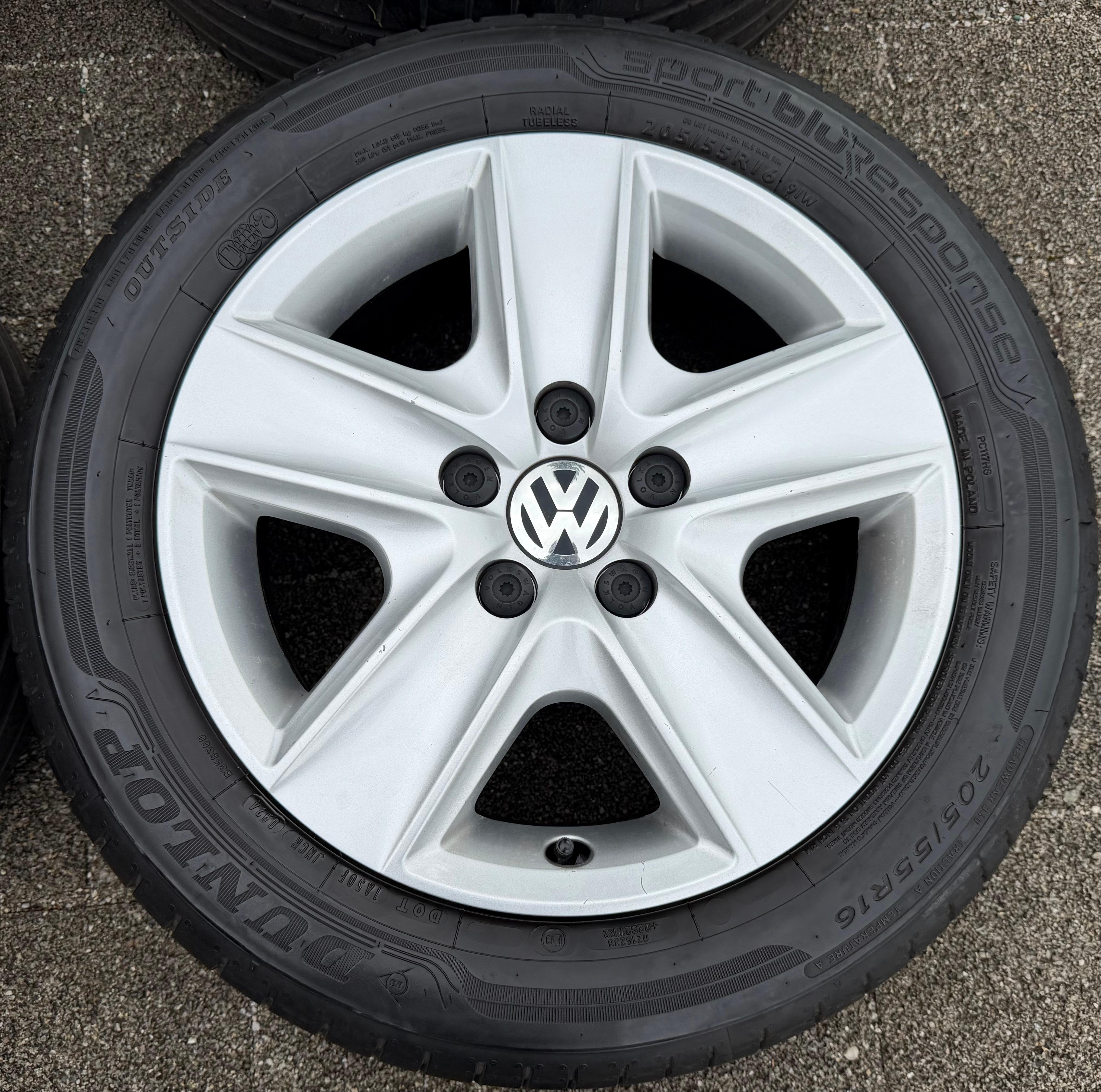 4 ruote estive originali da 16" VW Golf 5/6 Touran 5K0601027 205/55R16 91W