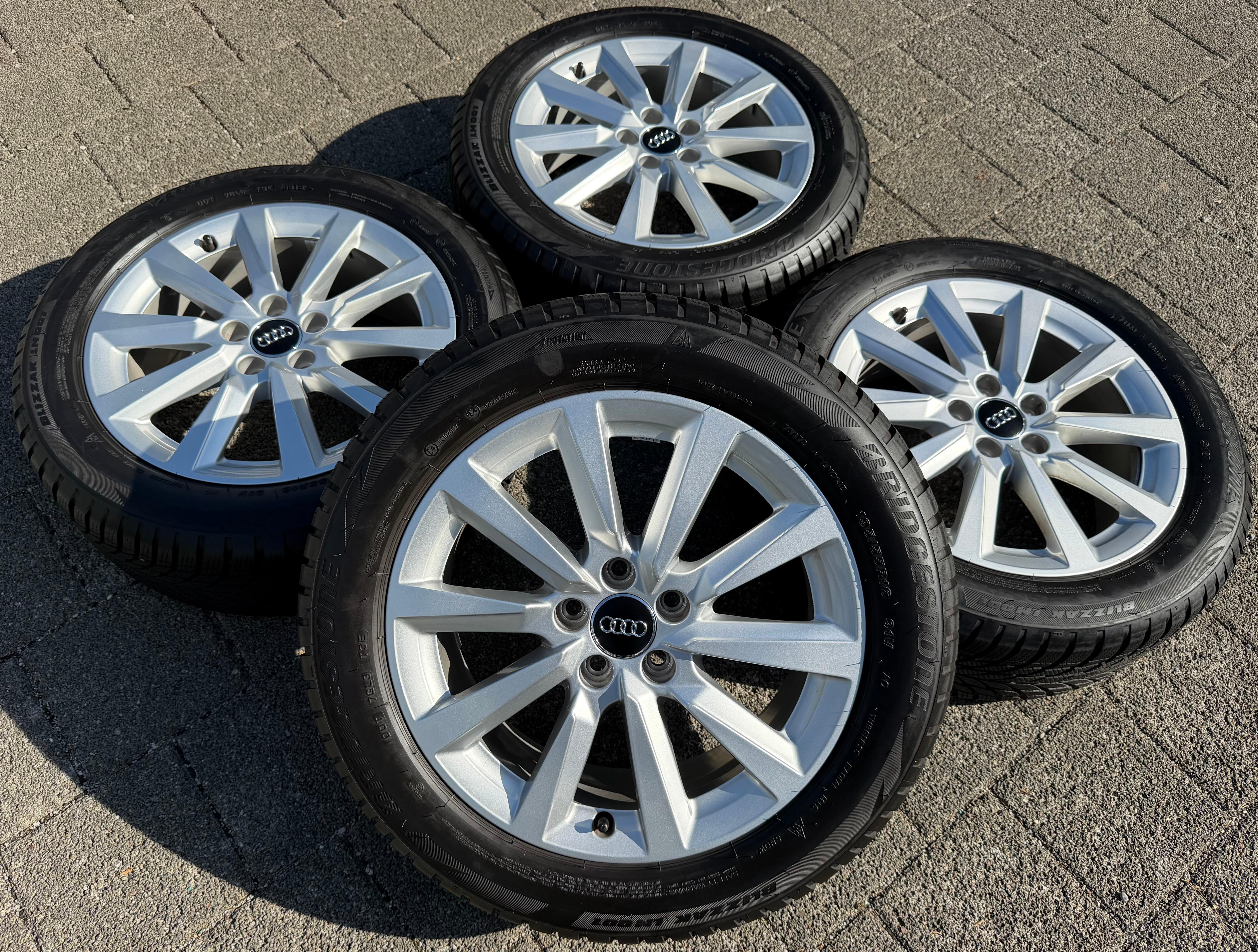 4 Original Alu Winterräder Audi A1 GB 82A601025C 195/55R16 91V Bridgestone