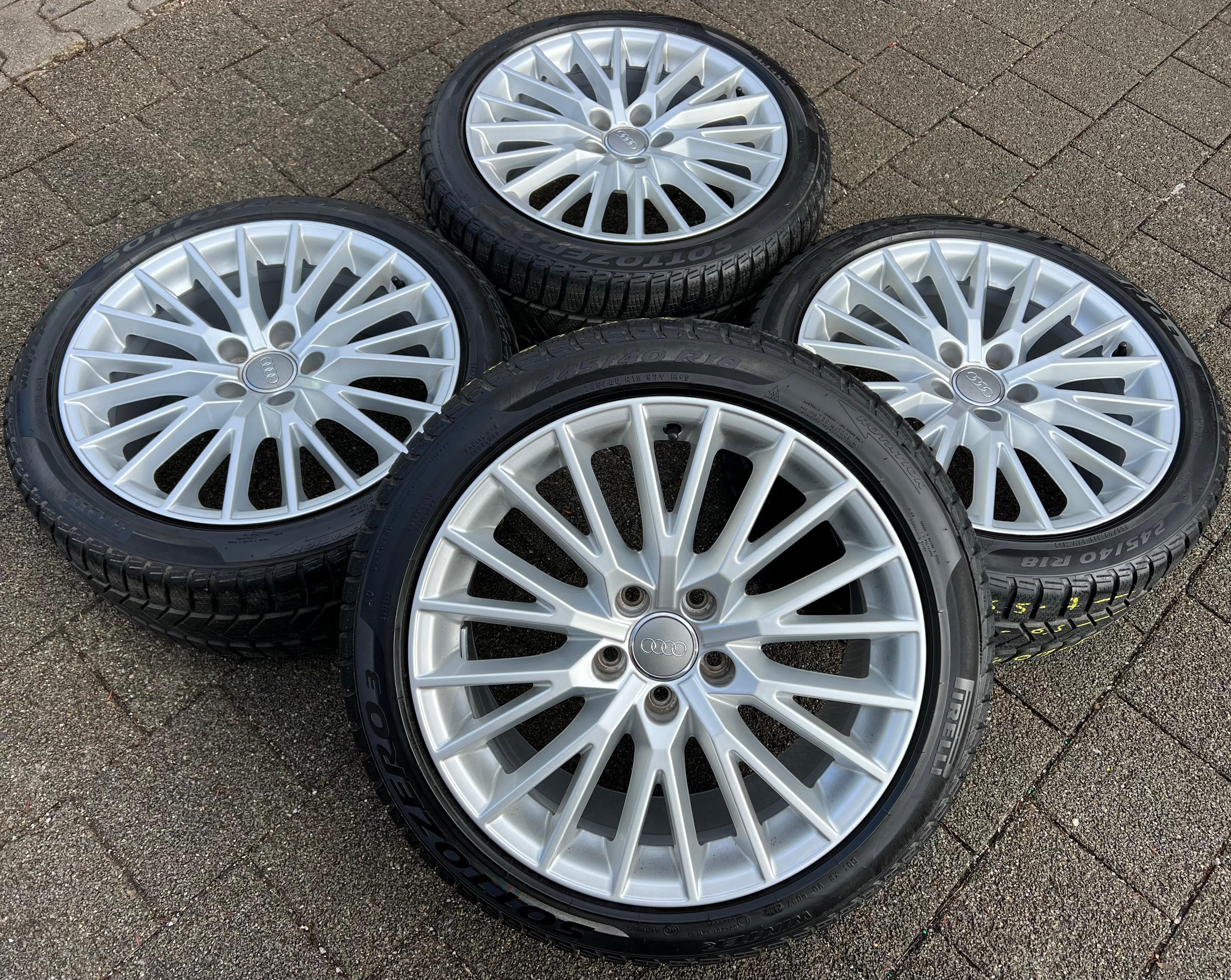 4 ORIGINELE 18" ALUMINIUM WINTERWIELEN AUDI TT TTS 8S 8S0601025D 245/40R18 98V PIRELLI GRATIS LEVERING