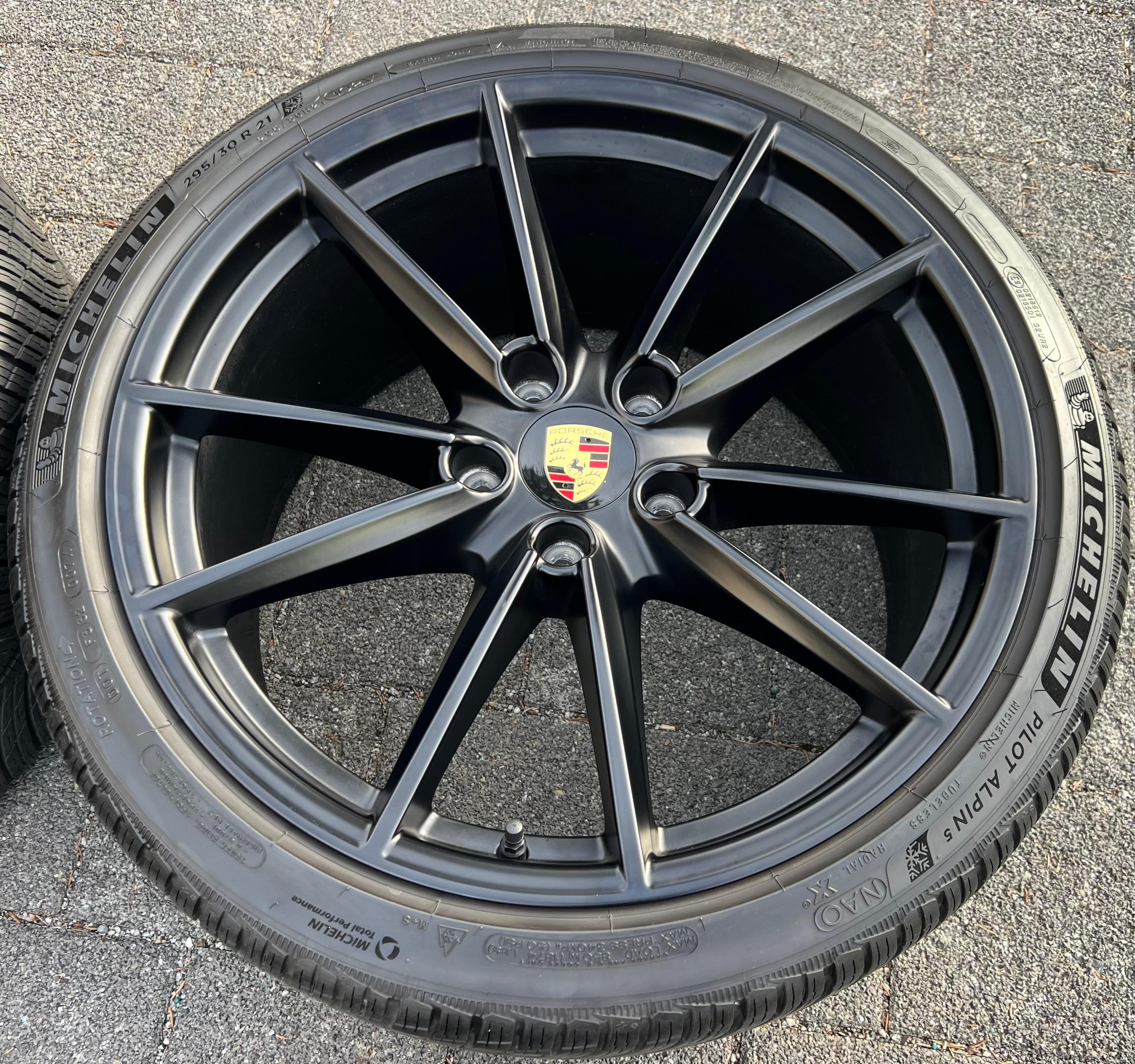 4 ORIGINAL 20" 21" ALU WINTERRÄDER PORSCHE 911 992 992601025C 992601025D SCHWARZ RDKS