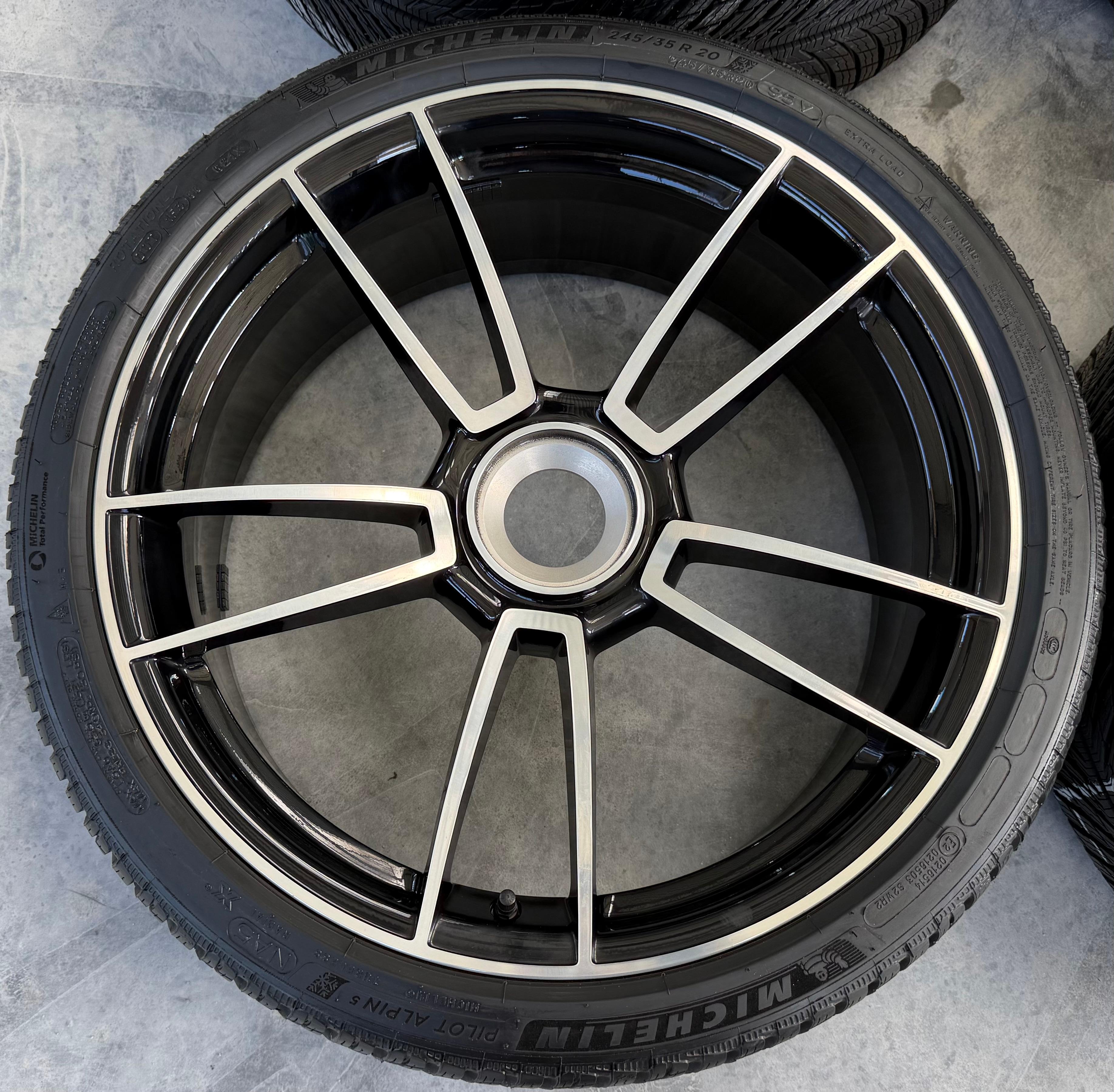 4 Original 20" 21" Alu Winterräder Porsche 911 992 Turbo S 992601025AB 992601025AC Zentralverschluss NEU