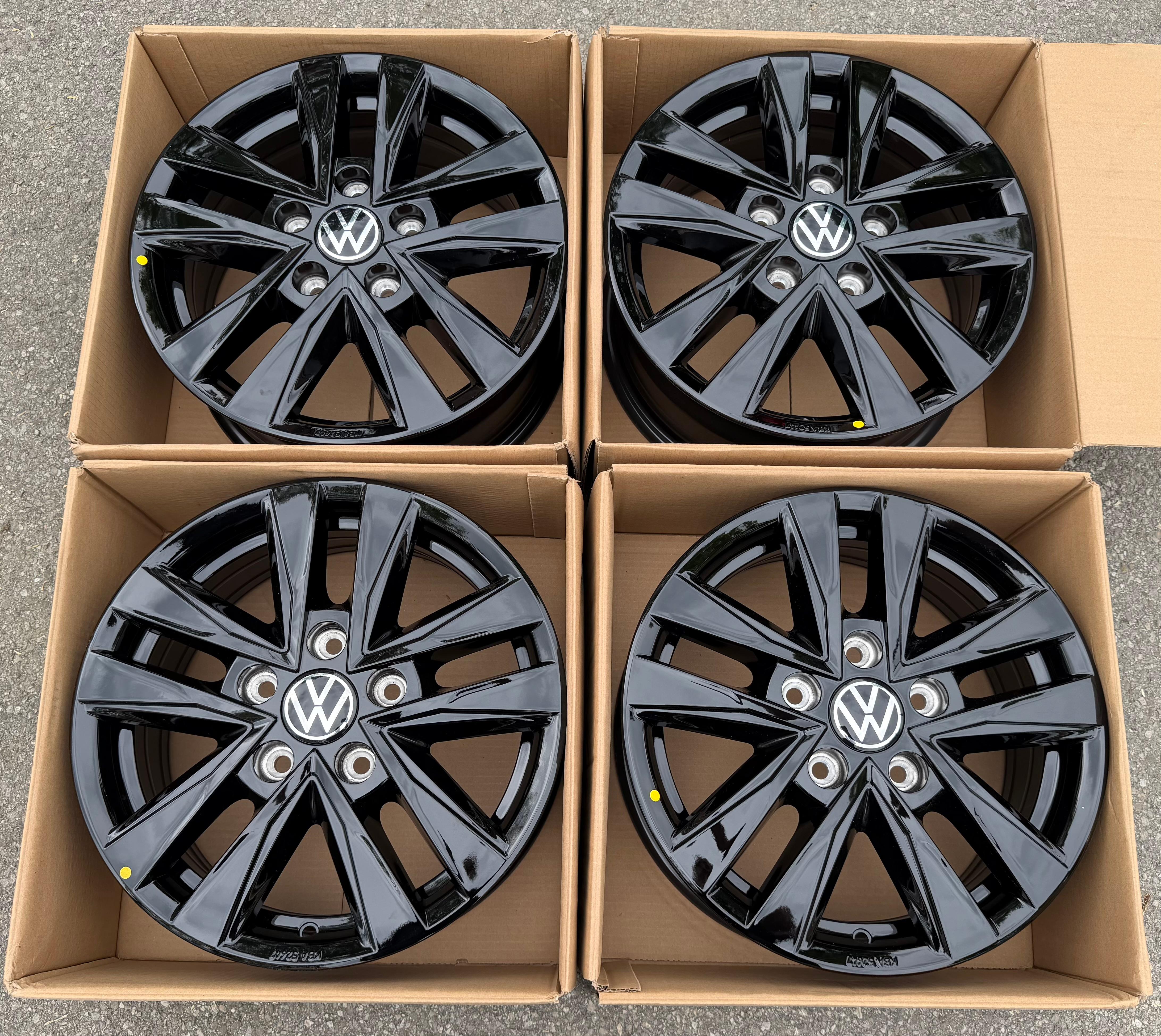4 ORIGINAl 16" ALUFELGEN VW T7 MULTIVAN BREST 7T0071496 6,5x16 ET60 SCHWARZ NEU