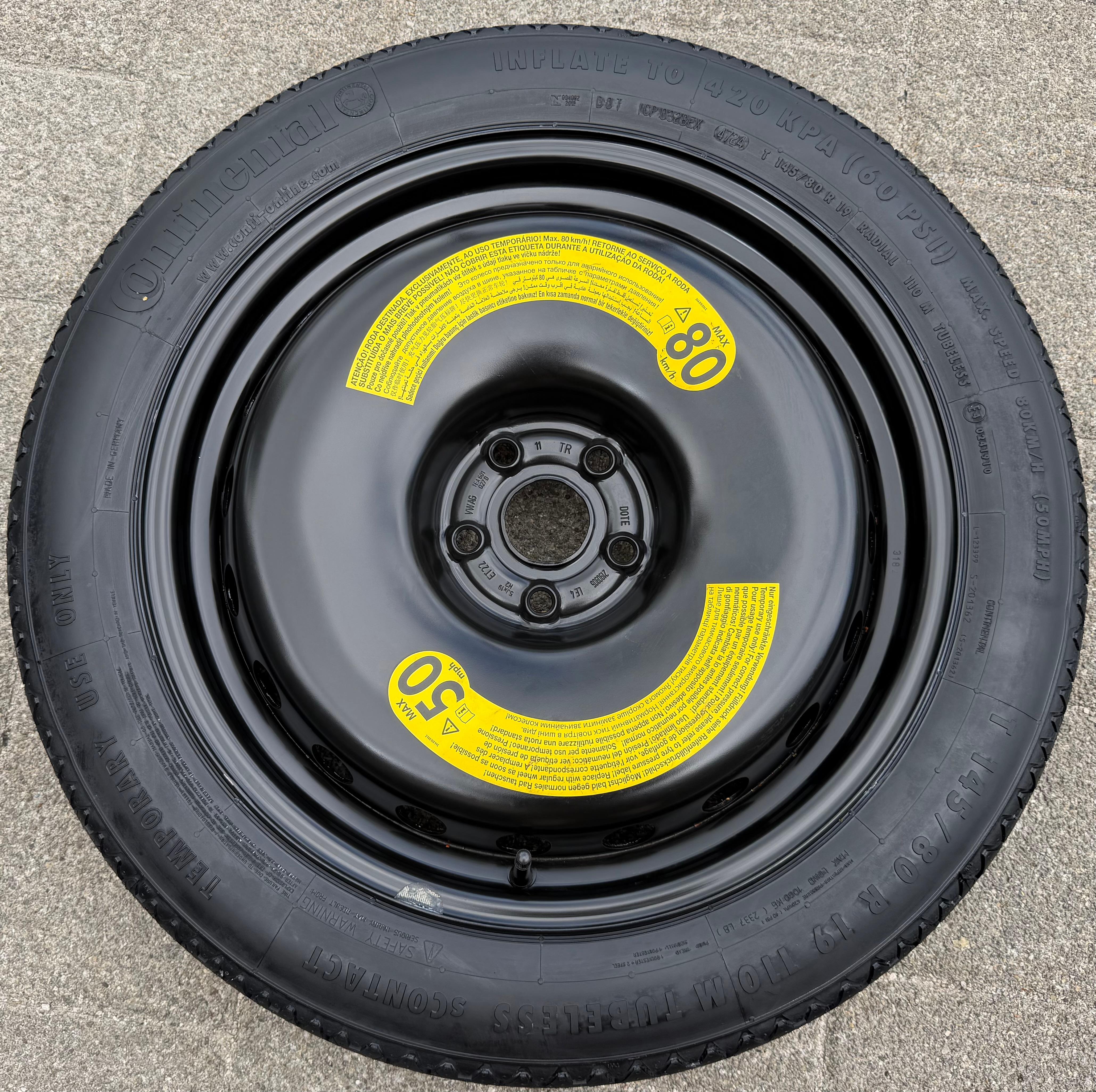 1 X ORIGINEEL 19" NOTRAD RESERVERAD VW ID.4 ID4 ID.5 ID5 1EA601027D 145/80R19 110M NIEUW