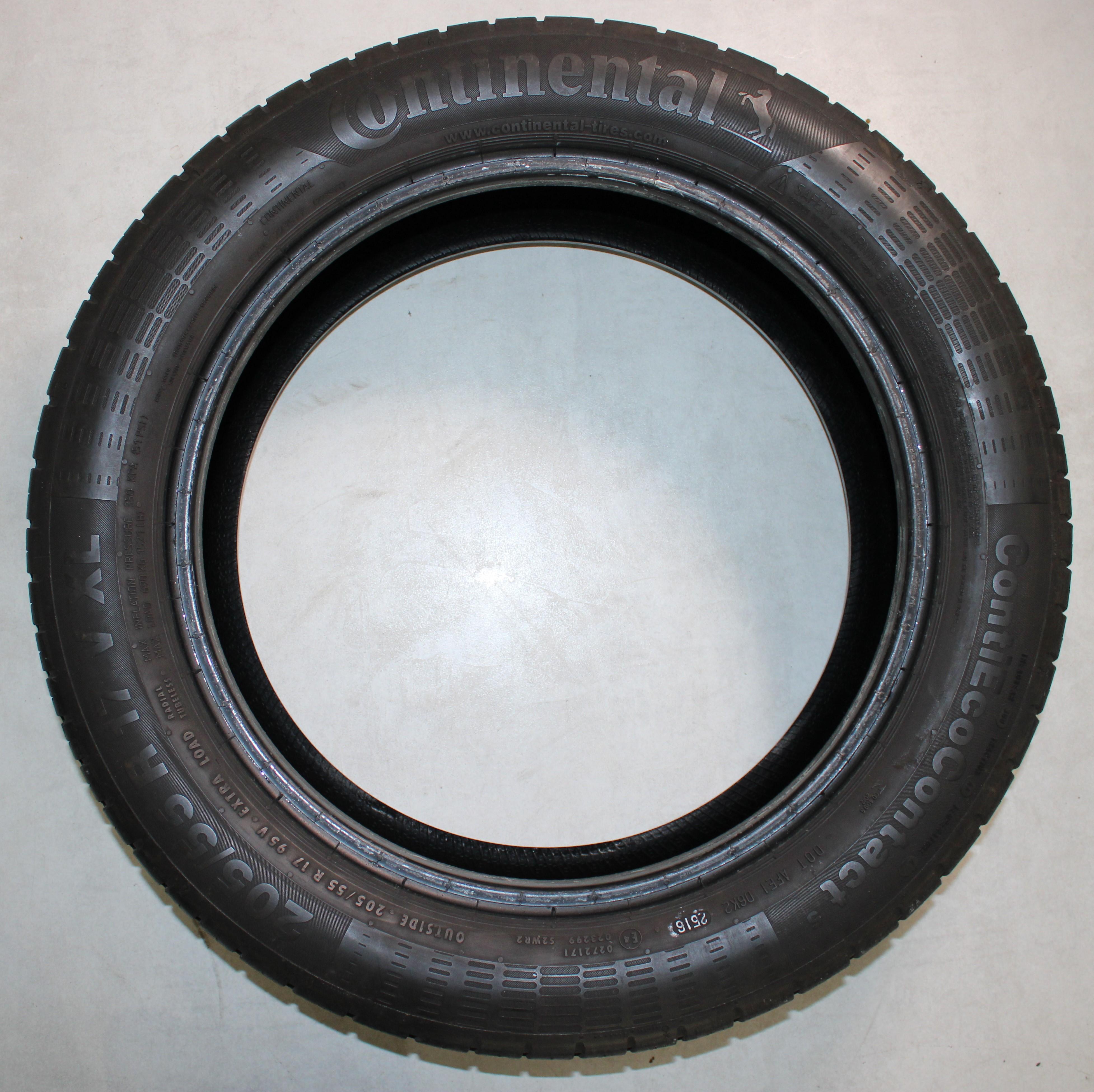 4 x 205/55R17 95V Sommerreifen Continental Eco Contact 5 1x5,5mm/3x6,5-7mm 3x2016/1x2022 XL
