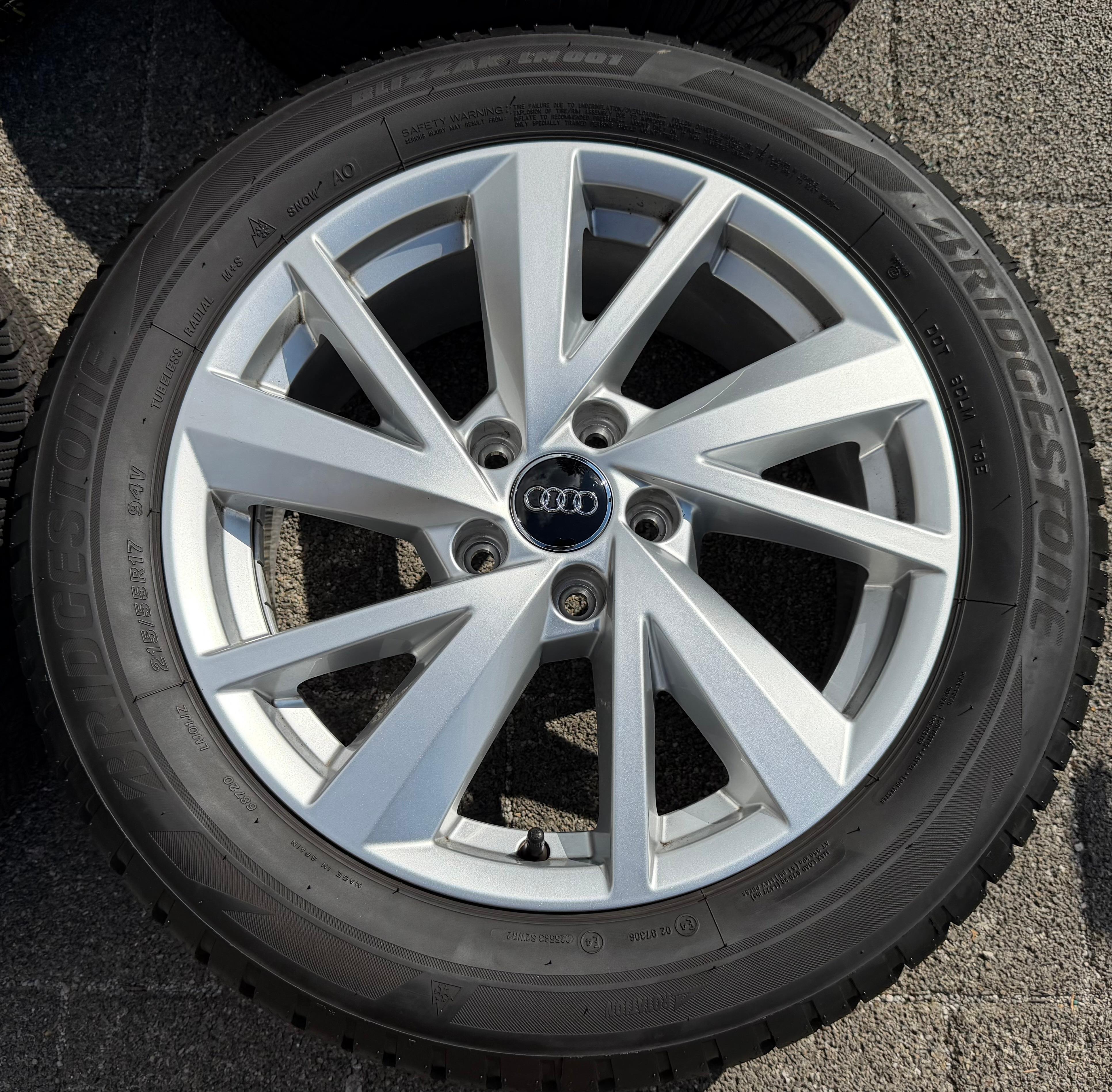 4 ruote complete in lega originali da 17" per Audi Q2 215/55R17 94V Bridgestone 2023