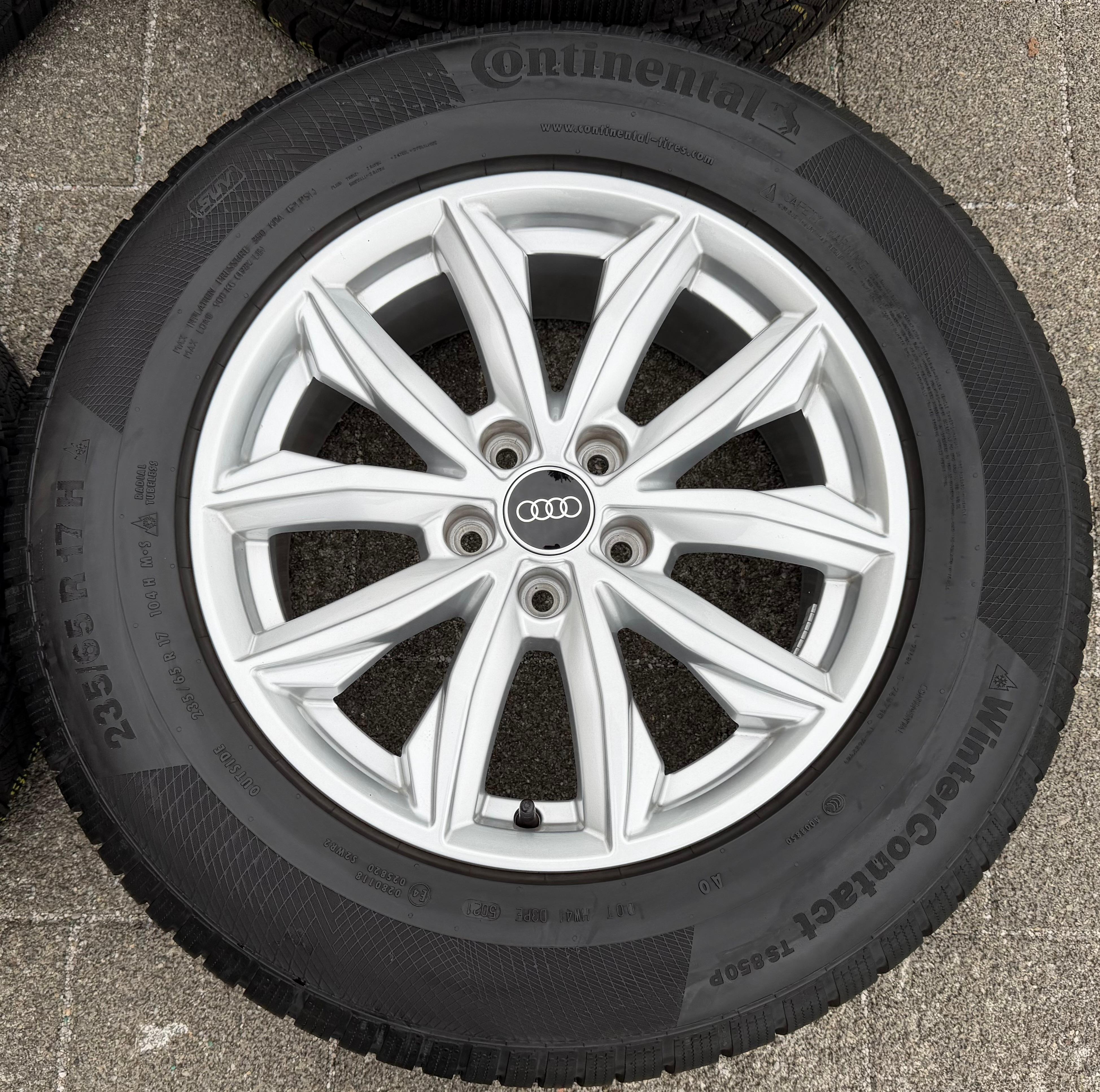 4 Original 17" Alu Winterräder Audi Q5 FY 80A601025J 7x17 ET34 235/65R17 104H Continental