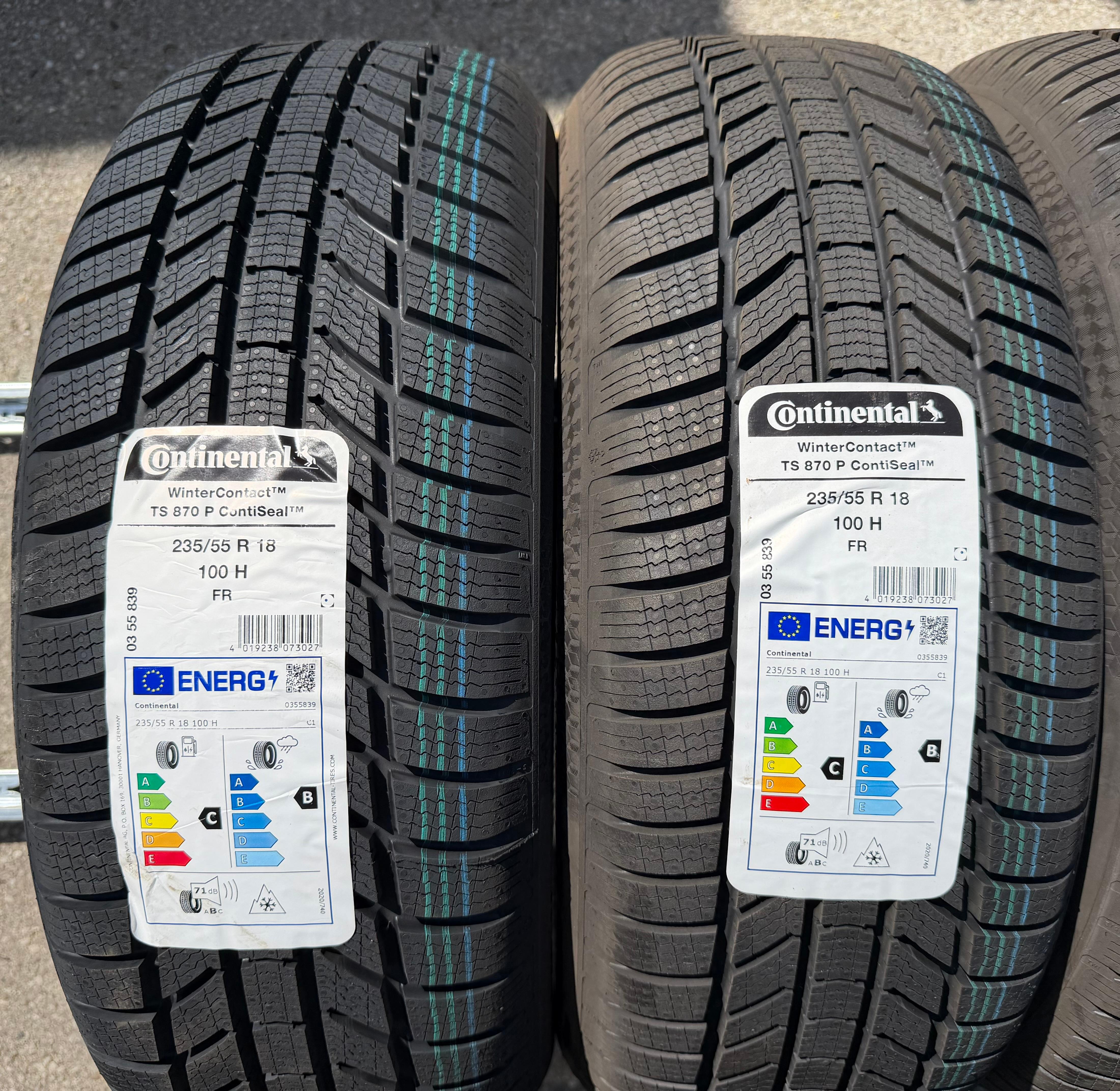 4 pneus hiver Continental Winter Contact TS870P 2024 Seal, 235/55R18 100H, NEUFS