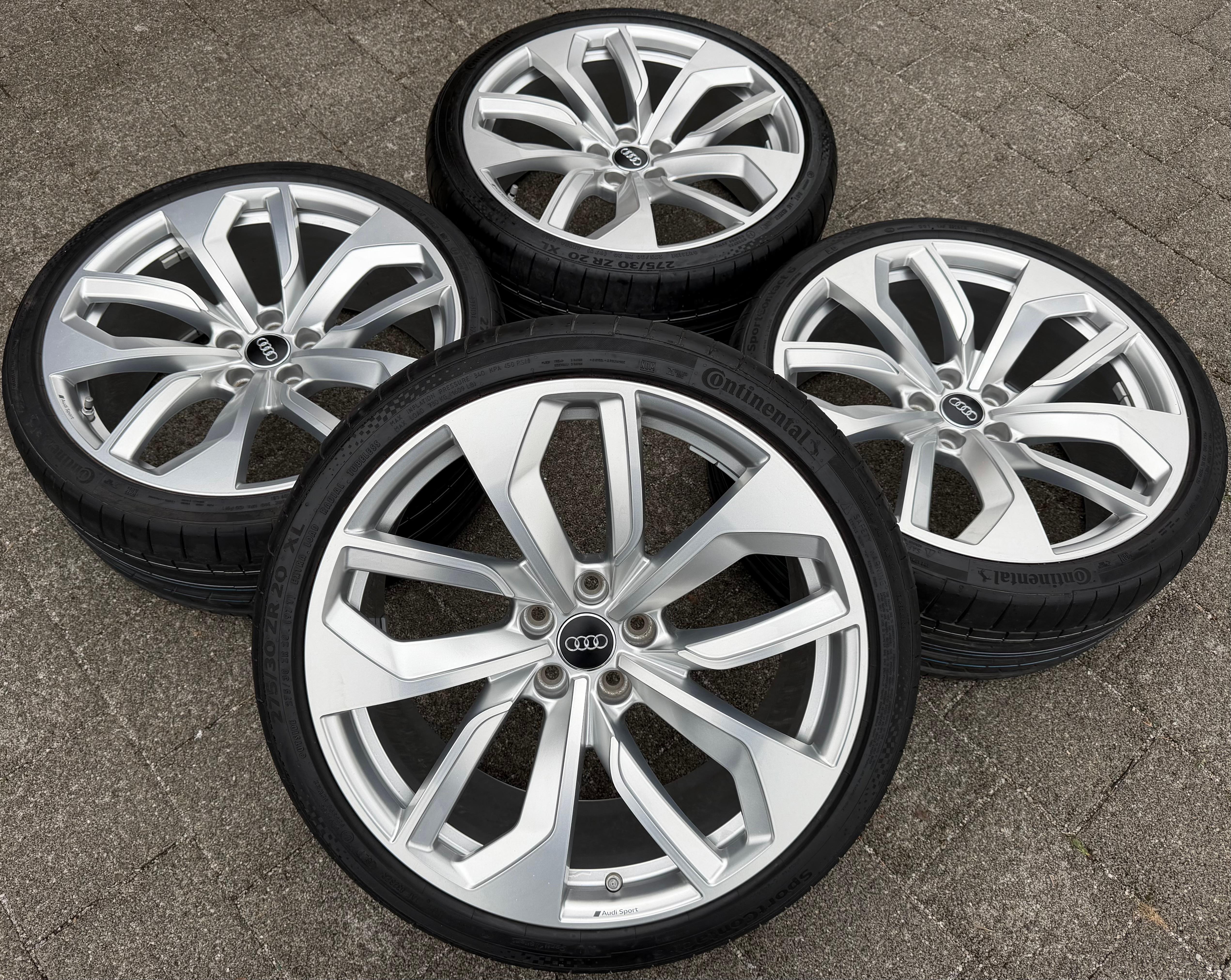 4 ruedas de verano de aluminio originales de 20" AUDI RS4 RS5 8W 275/30R20 97Y 8W0601025DB Continental