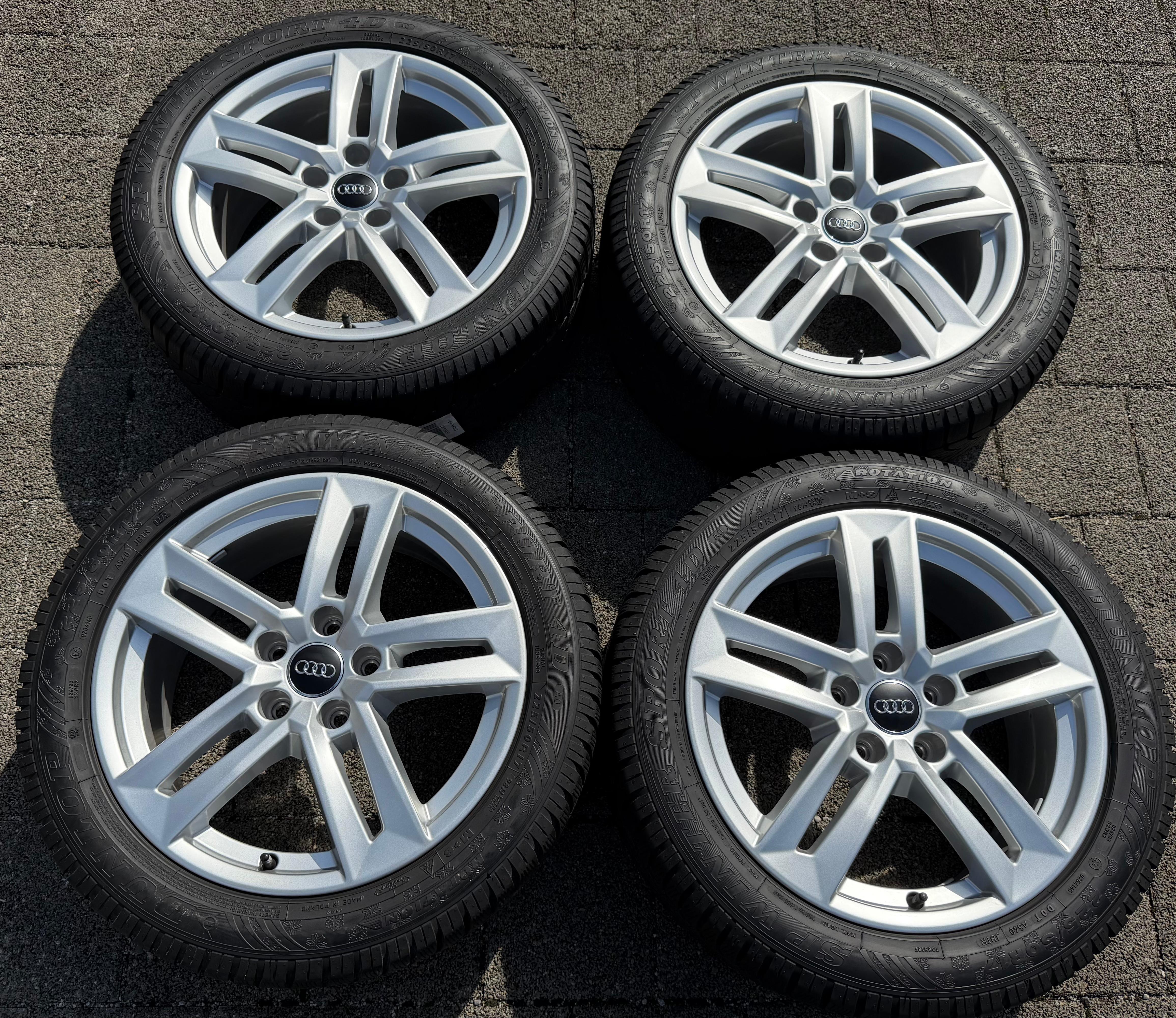 4 Original 17" Alu Winterräder Audi A4 B9 8W 8W0601025P 225/50R17 98H Dunlop 2021
