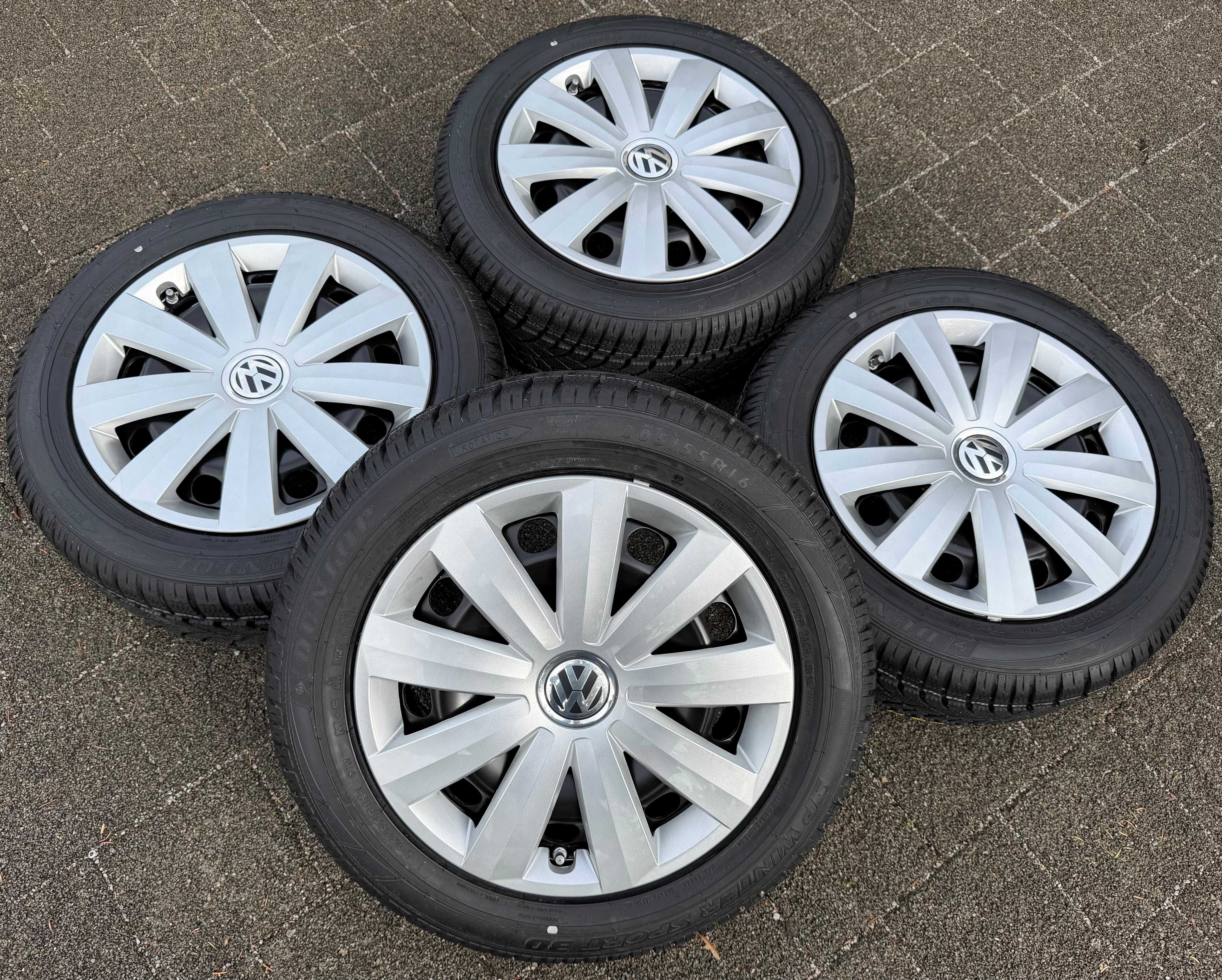 4 Winterräder VW Passat 3C Eos 1F Scirocco 13 205/55R16 91H 3C0601027BE Dunlop