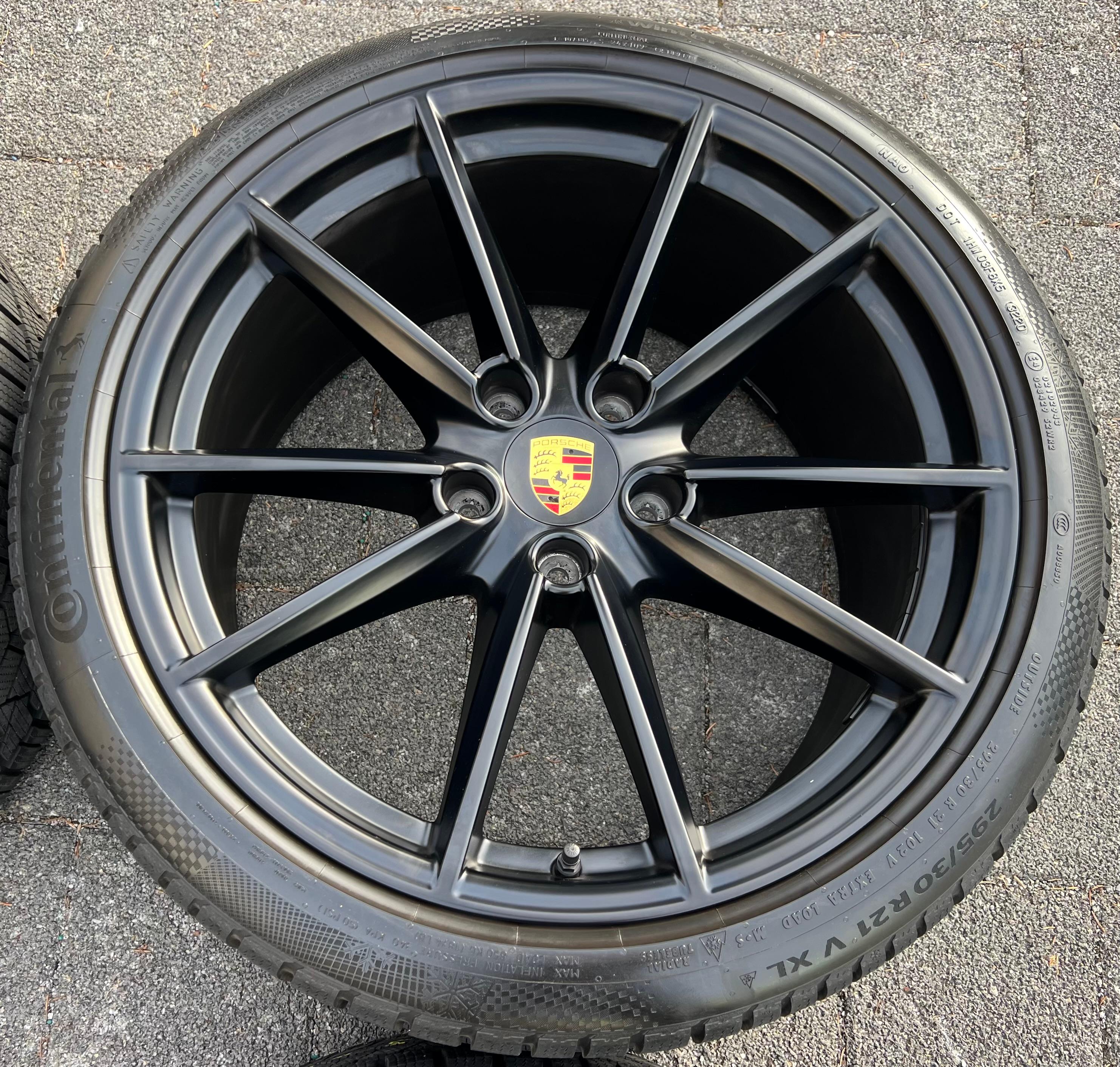 4 RUEDAS DE INVIERNO DE ALEACIÓN ORIGINALES DE 20" 21" PARA PORSCHE 911 992 992601025C 992601025D NEGRAS RDKS