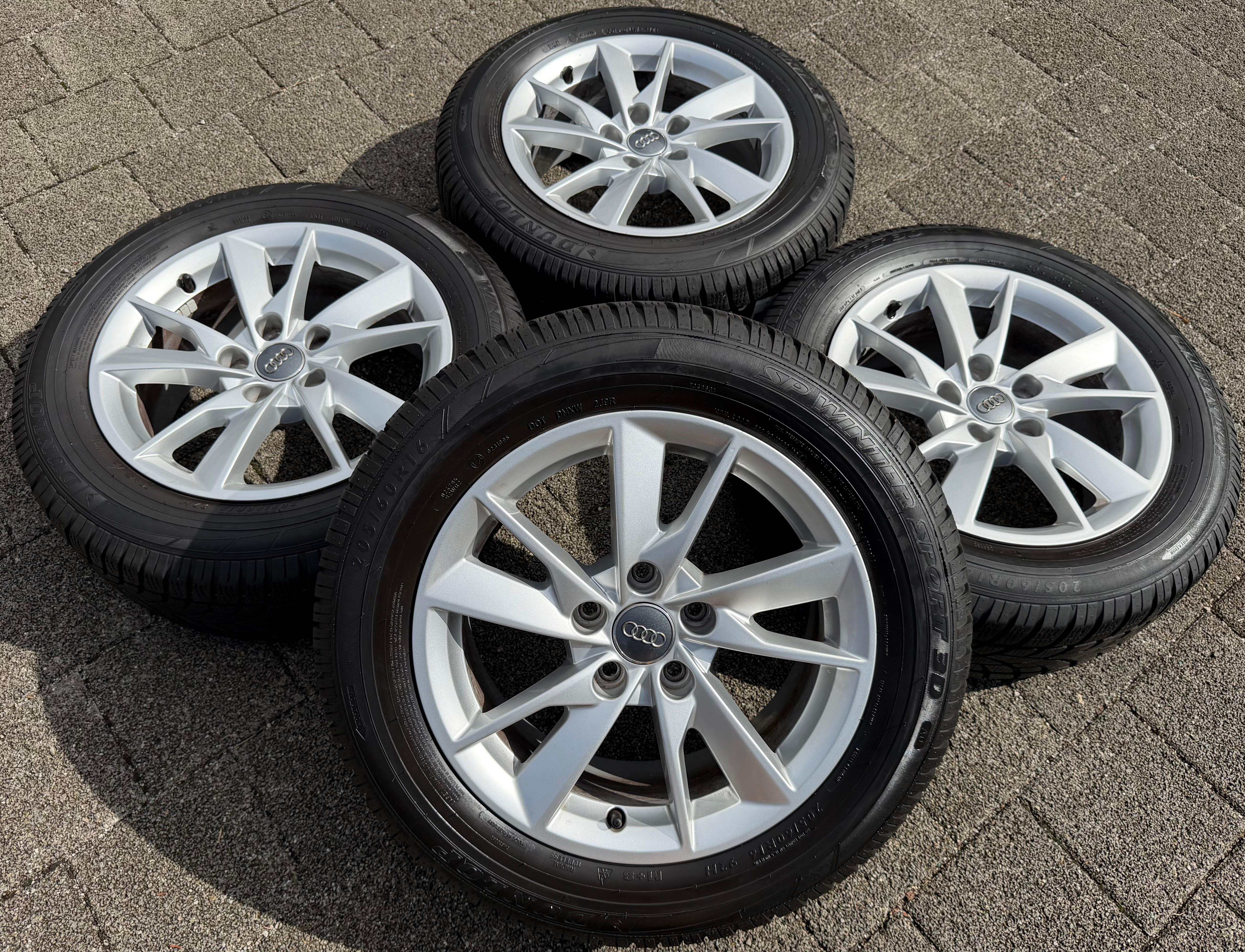 4 Original Alu Winterräder Audi A4 8W B9 8W0601025A 205/60R16 92H Dunlop