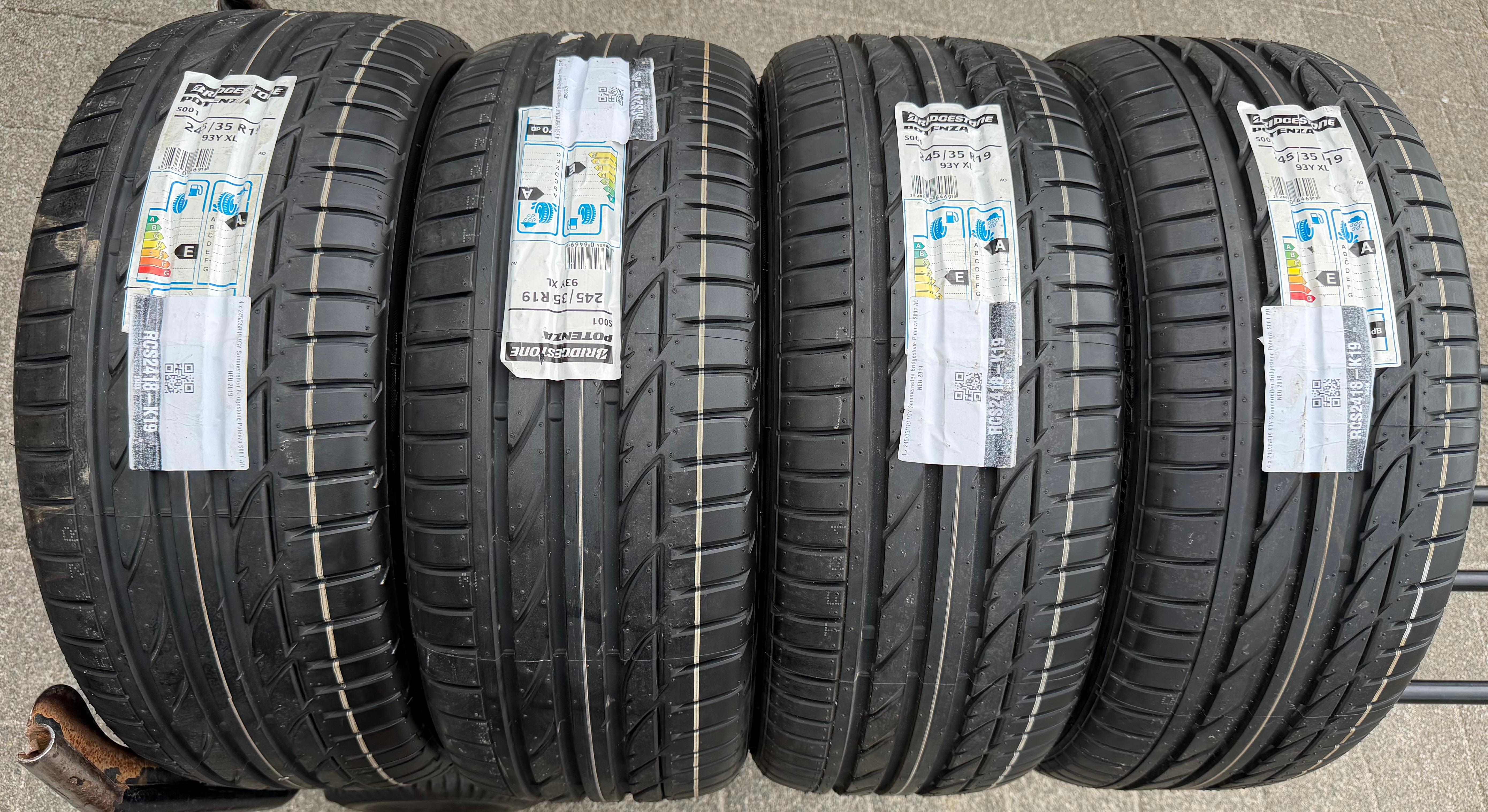 4 cerchi in lega da 19" per Audi A4, S4, 8K, B8, 8W, B9, 245/35R19 93Y Bridgestone