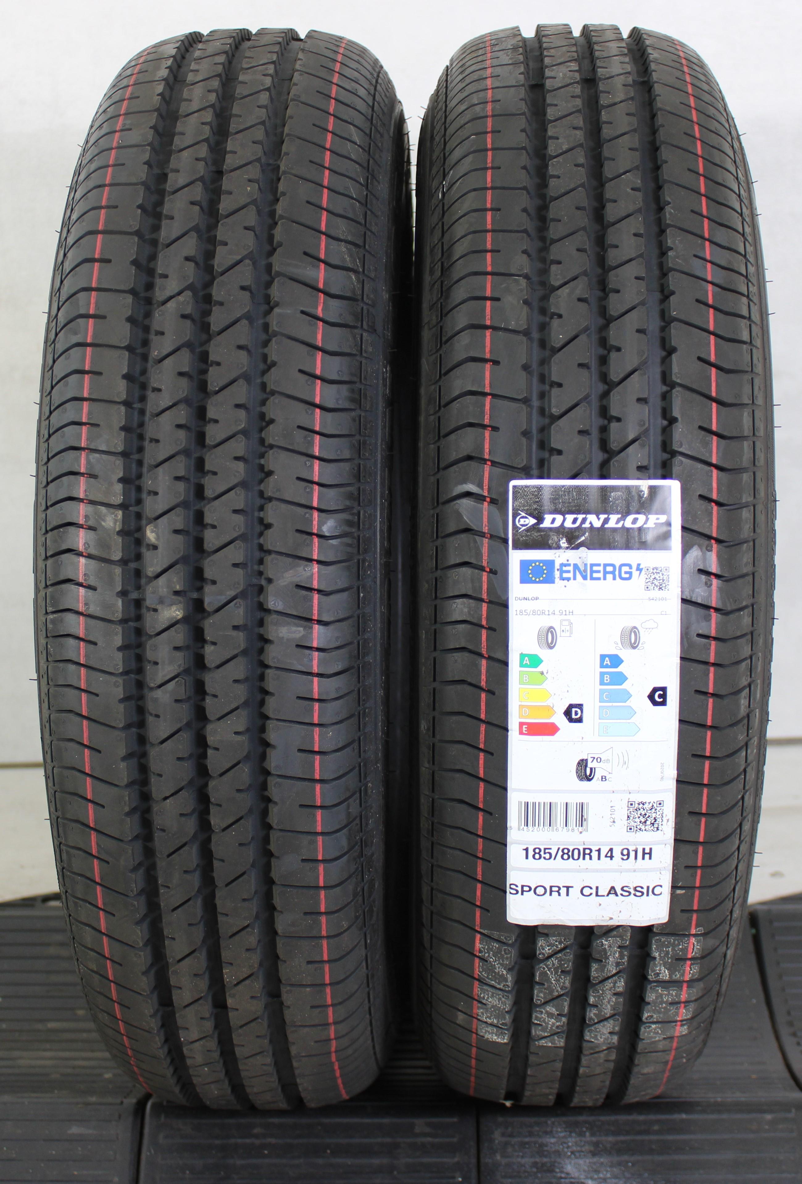 2 x 185/80R14 91H Sommerreifen Dunlop Sport Classic 2023 NEU Freihaus