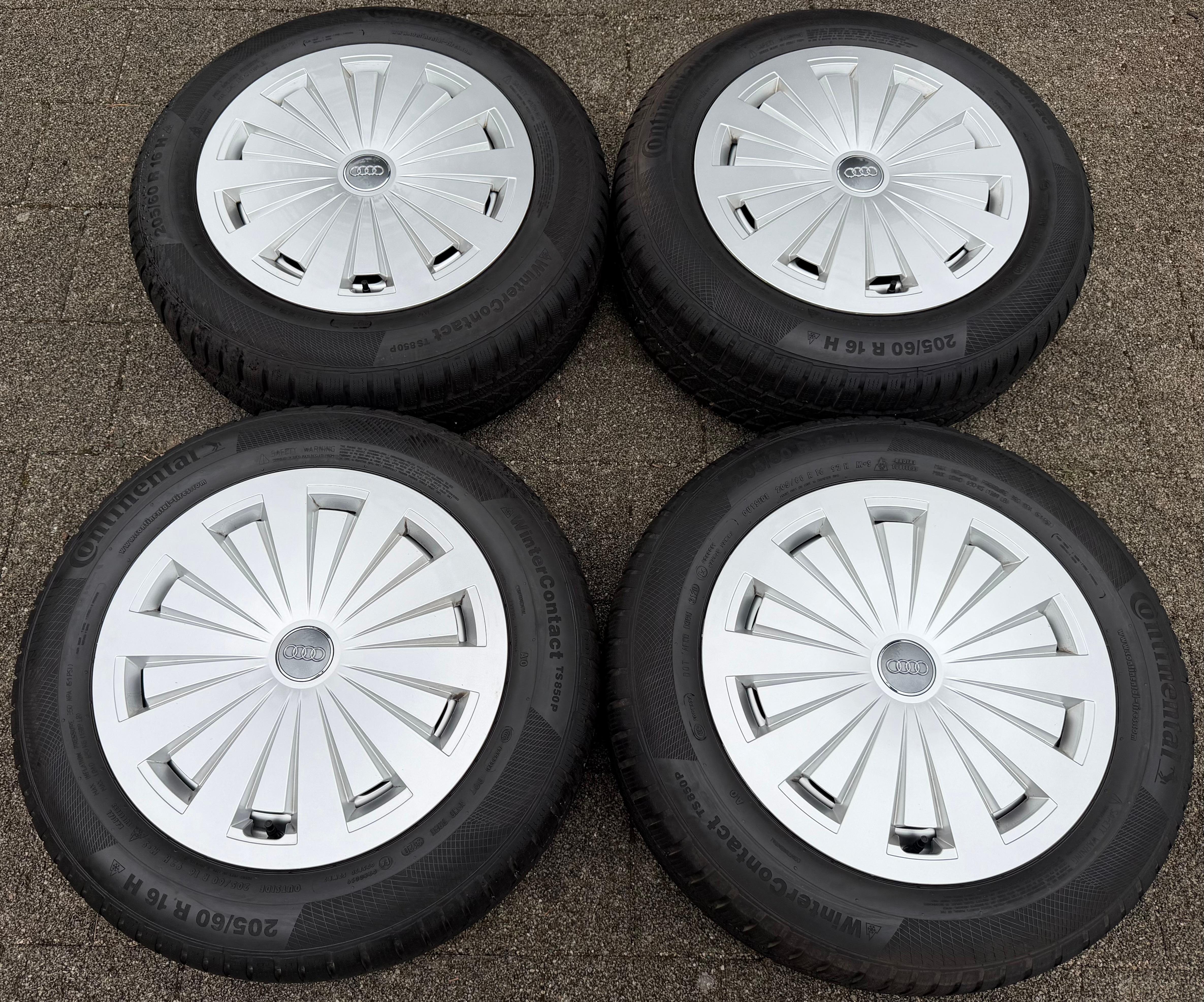 4 ruedas de aleación originales de invierno para Audi A4 B9 8W 205/60R16 92H 8W0601025 Continental