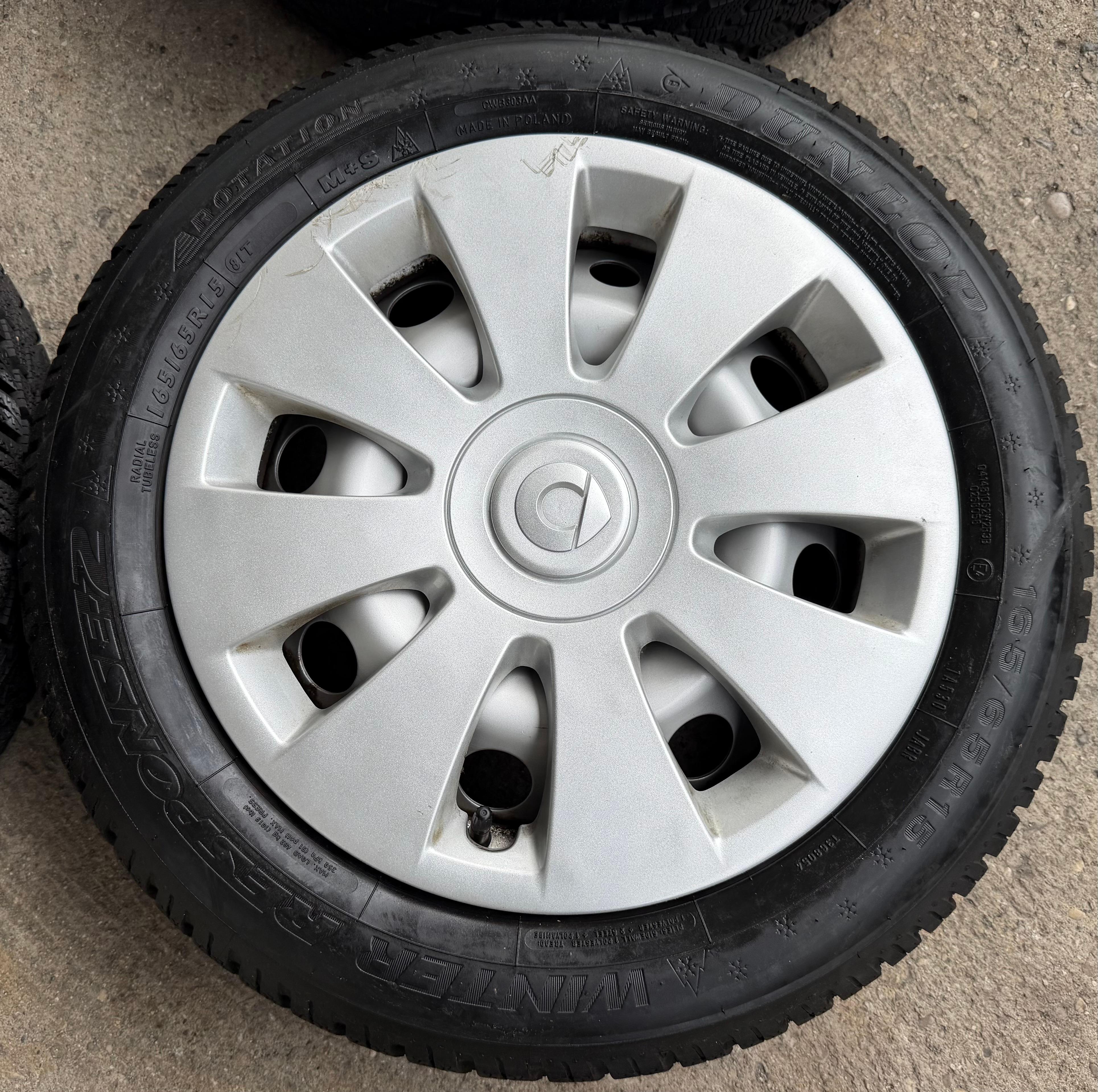 4 Original Winterräder Smart 453 165/65R15 81T 185/60R15 84T Dunlop RDKS