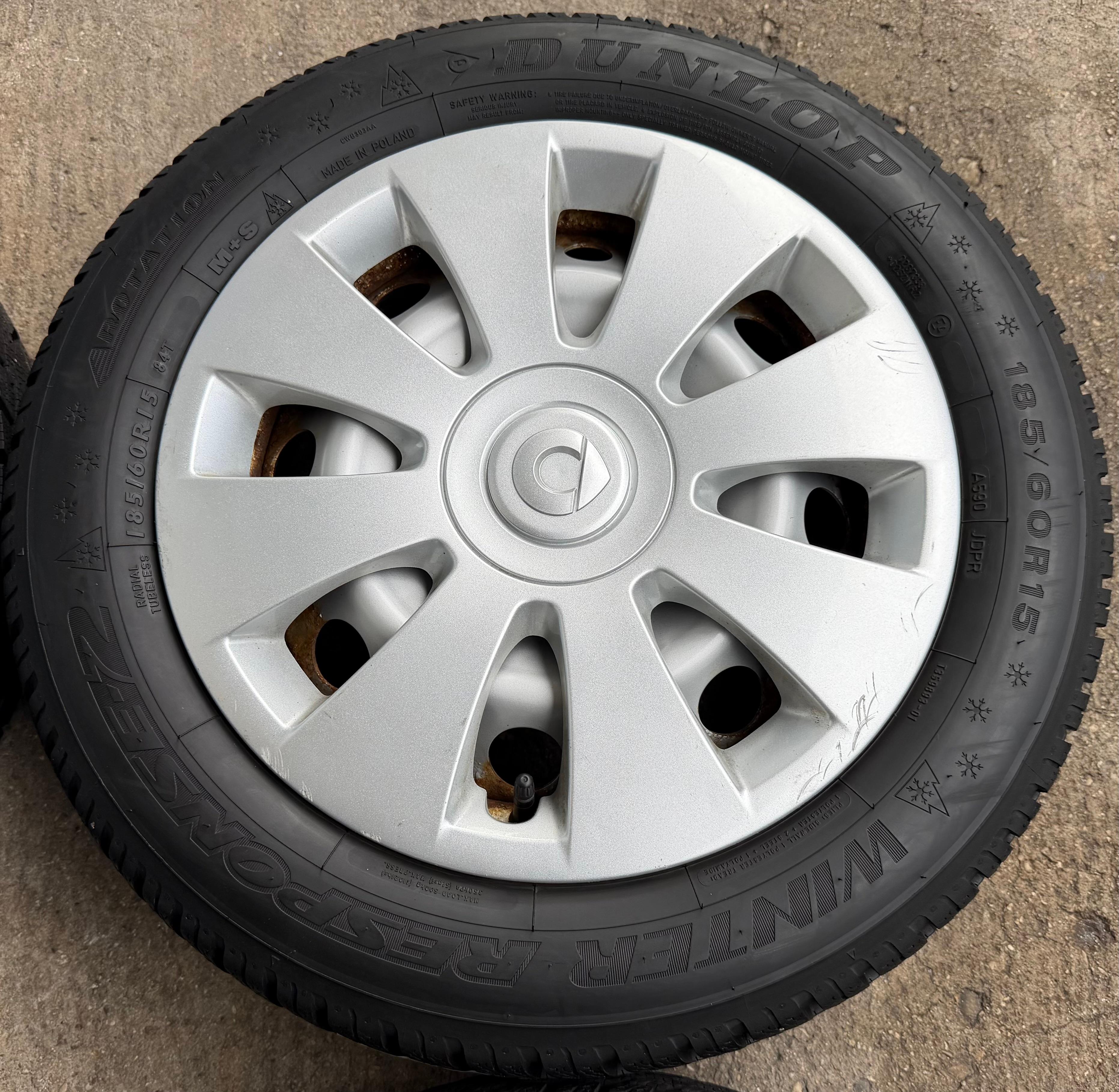 4 Original Winterräder Smart 453 165/65R15 81T 185/60R15 84T Dunlop RDKS