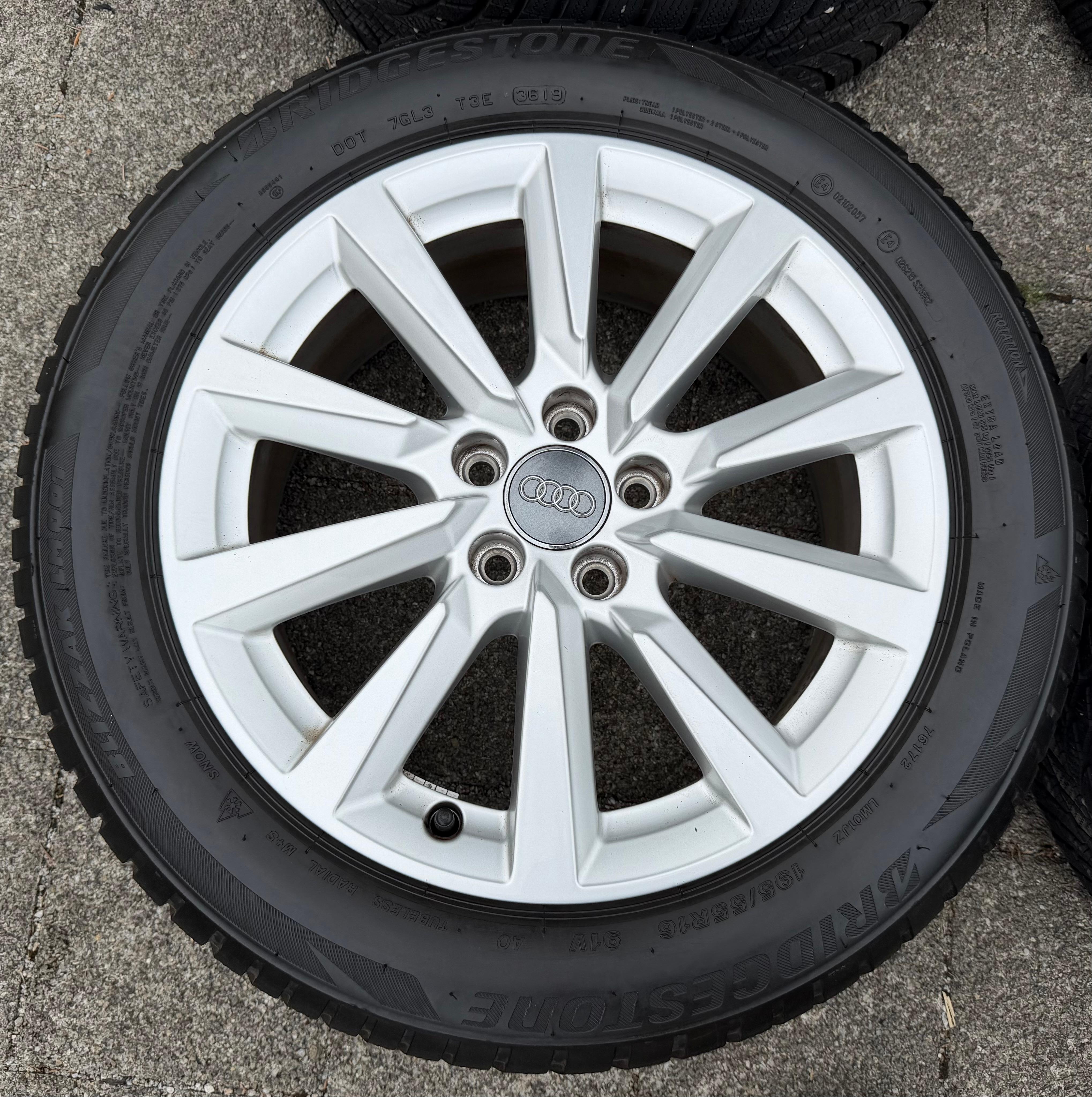 4 cerchi in lega originali invernali Audi A1 GB 82A601025C 195/55R16 91V Bridgestone