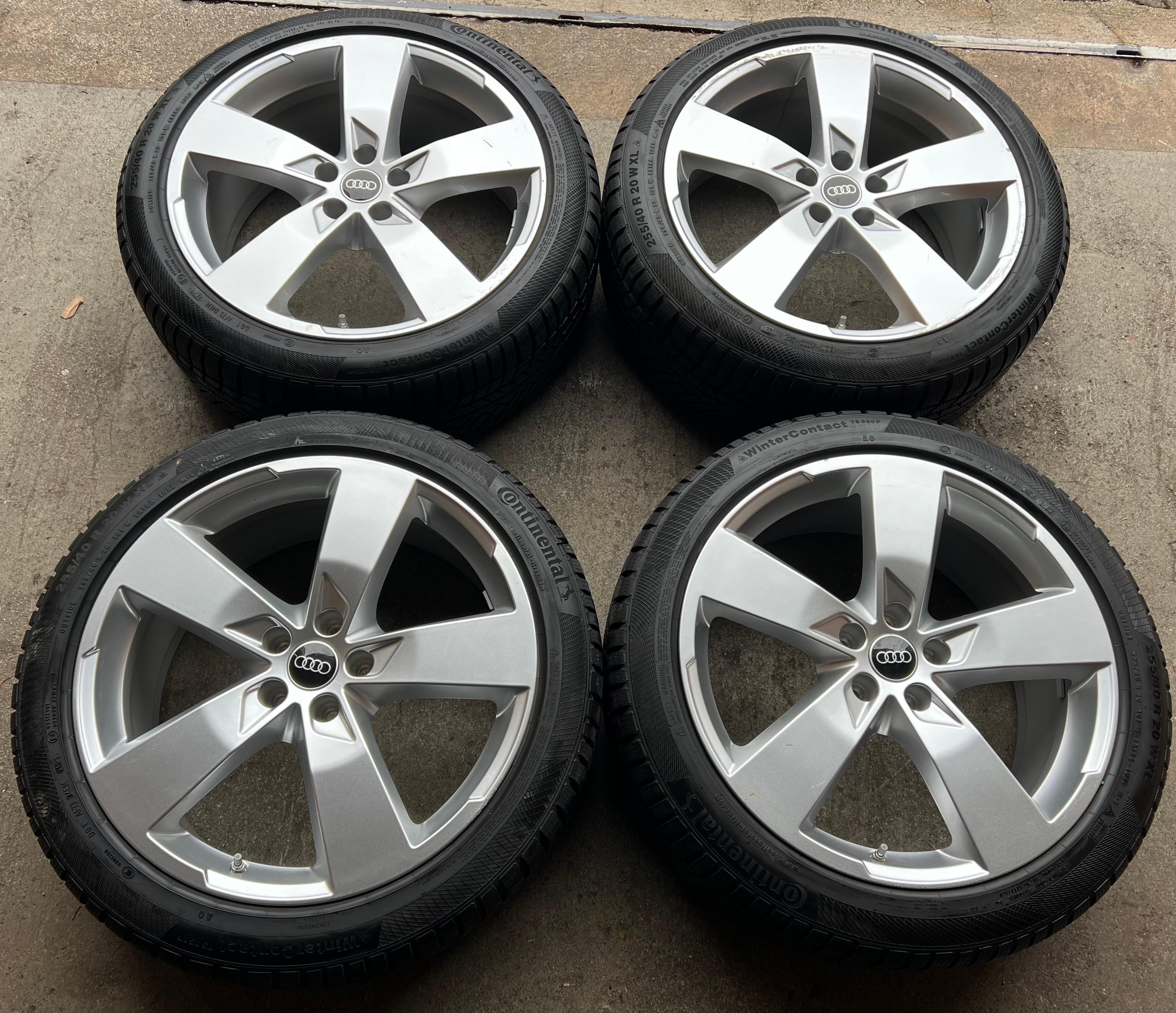 4 RUOTE IN LEGA ORIGINALI DA 20" PER L'INVERNO AUDI A6 S6 C8 4K0601025K 2022 255/40R20 101W CONTINENTAL