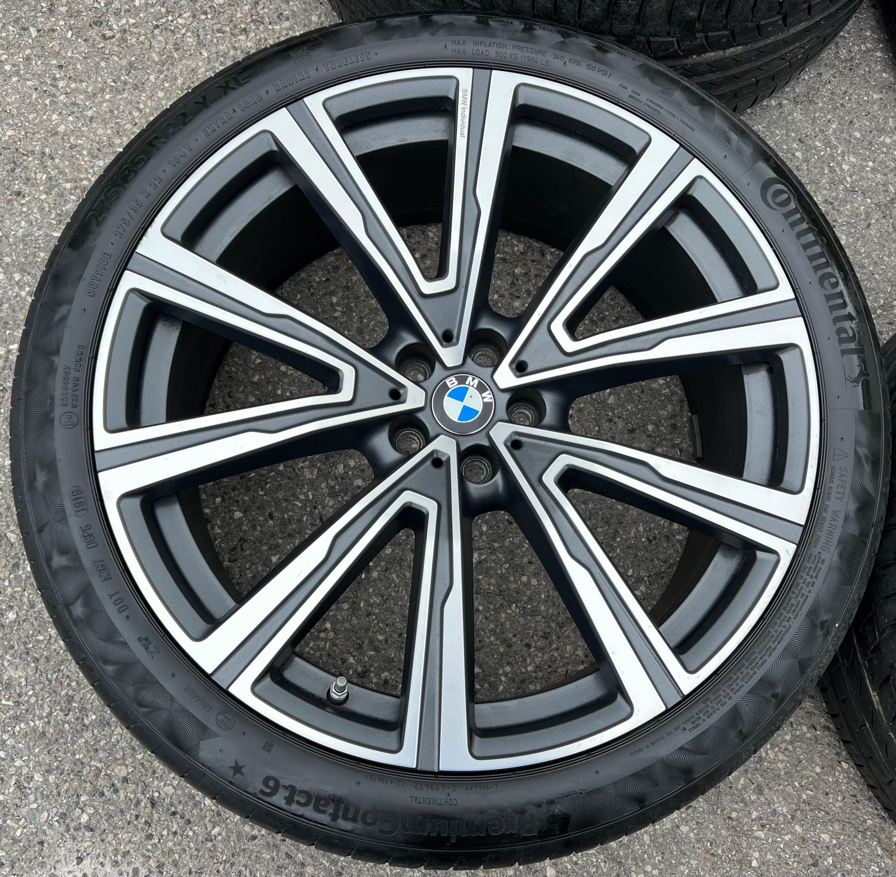 4 RUOTE ESTIVE ORIGINALI 22 ALU BMW X5 G05 X6 G06 STYLING 746i 8072000 8072001 RDK