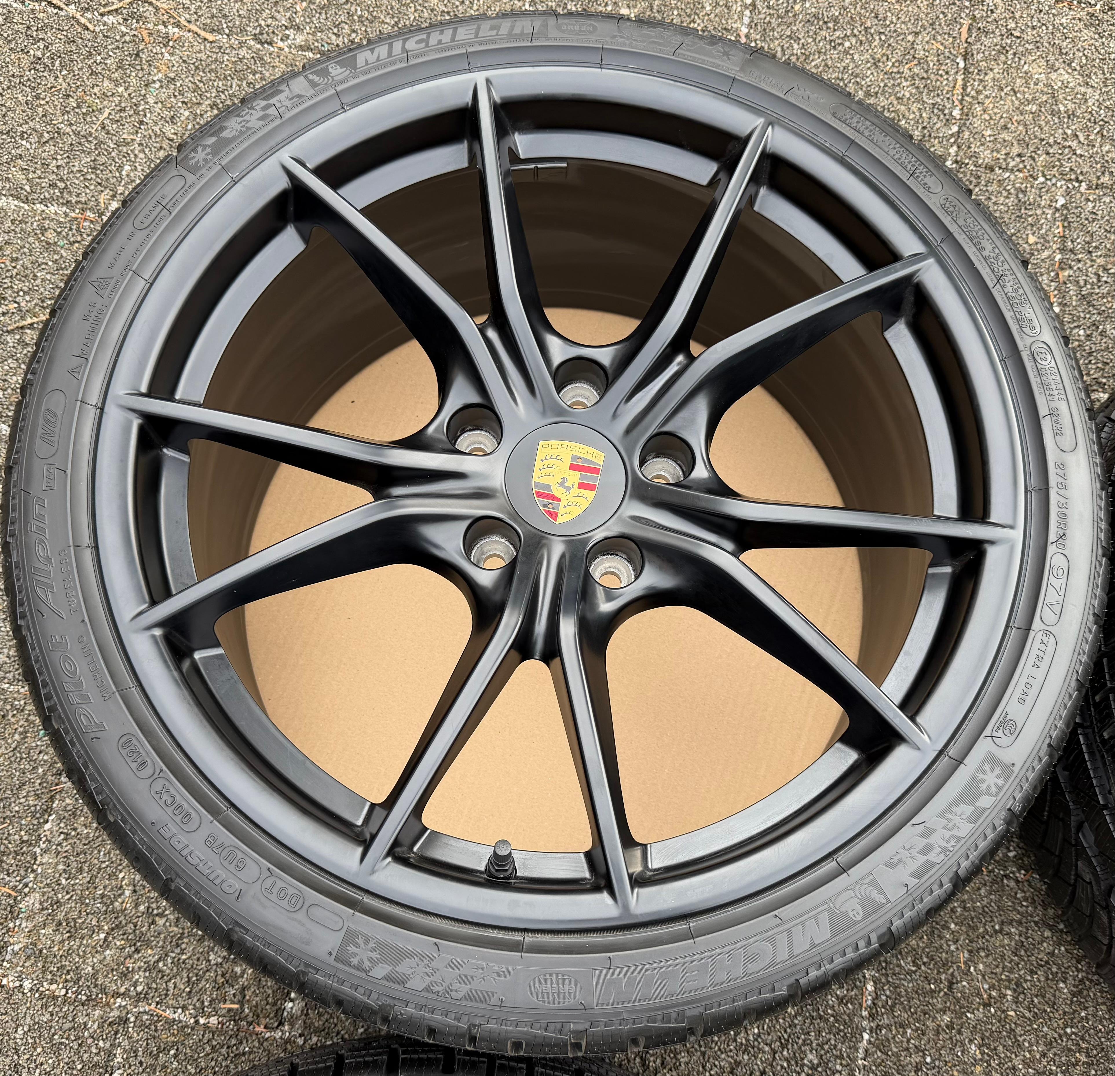 4 Original 20" Alu Winterräder Porsche Boxster Cayman 918 982 GTS Schwarz RDKS