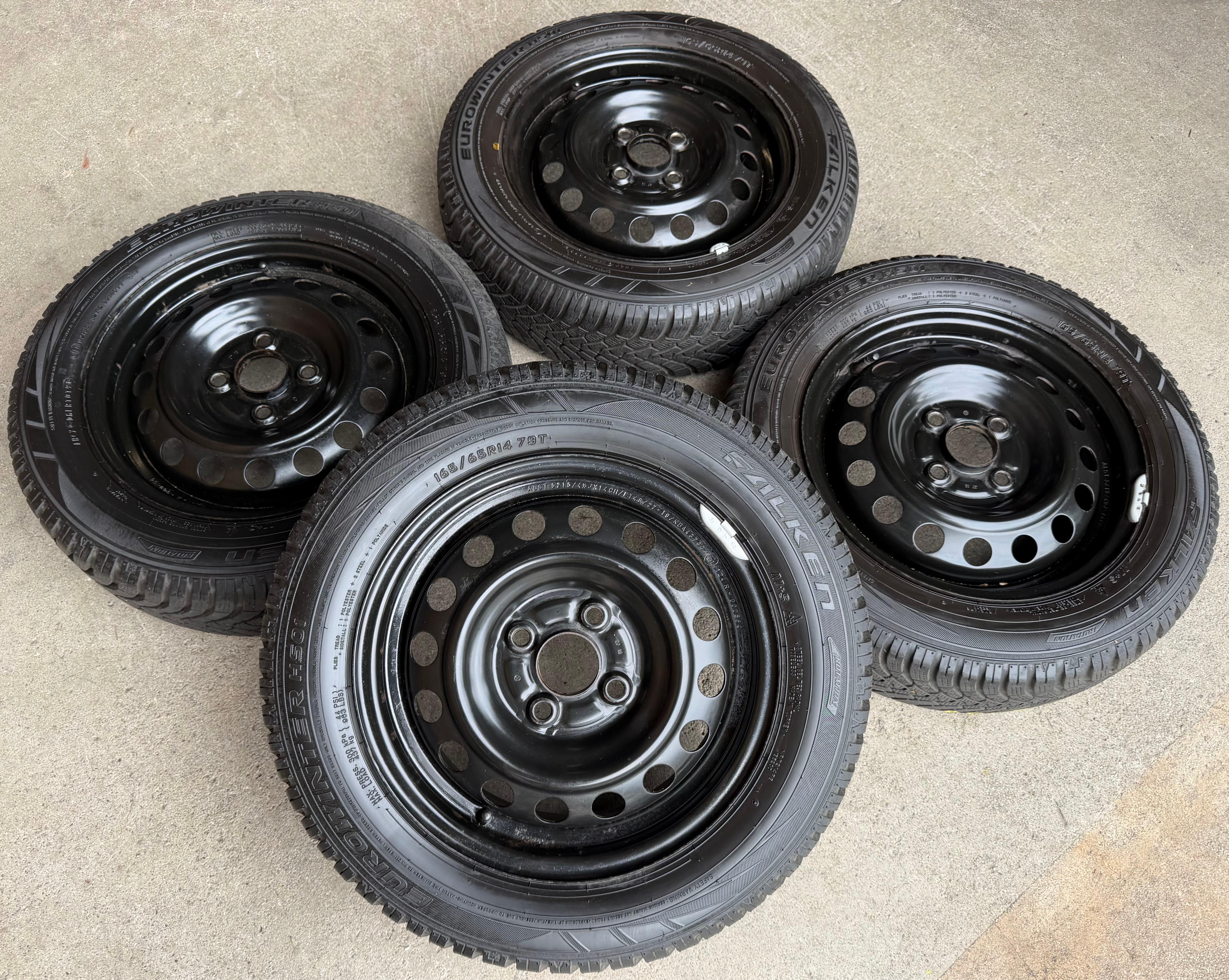 4 roues d'hiver pour Mitsubishi Mirage Space Star 165/65R14 79T avec système de surveillance de la pression des pneus (TPMS), livraison gratuite