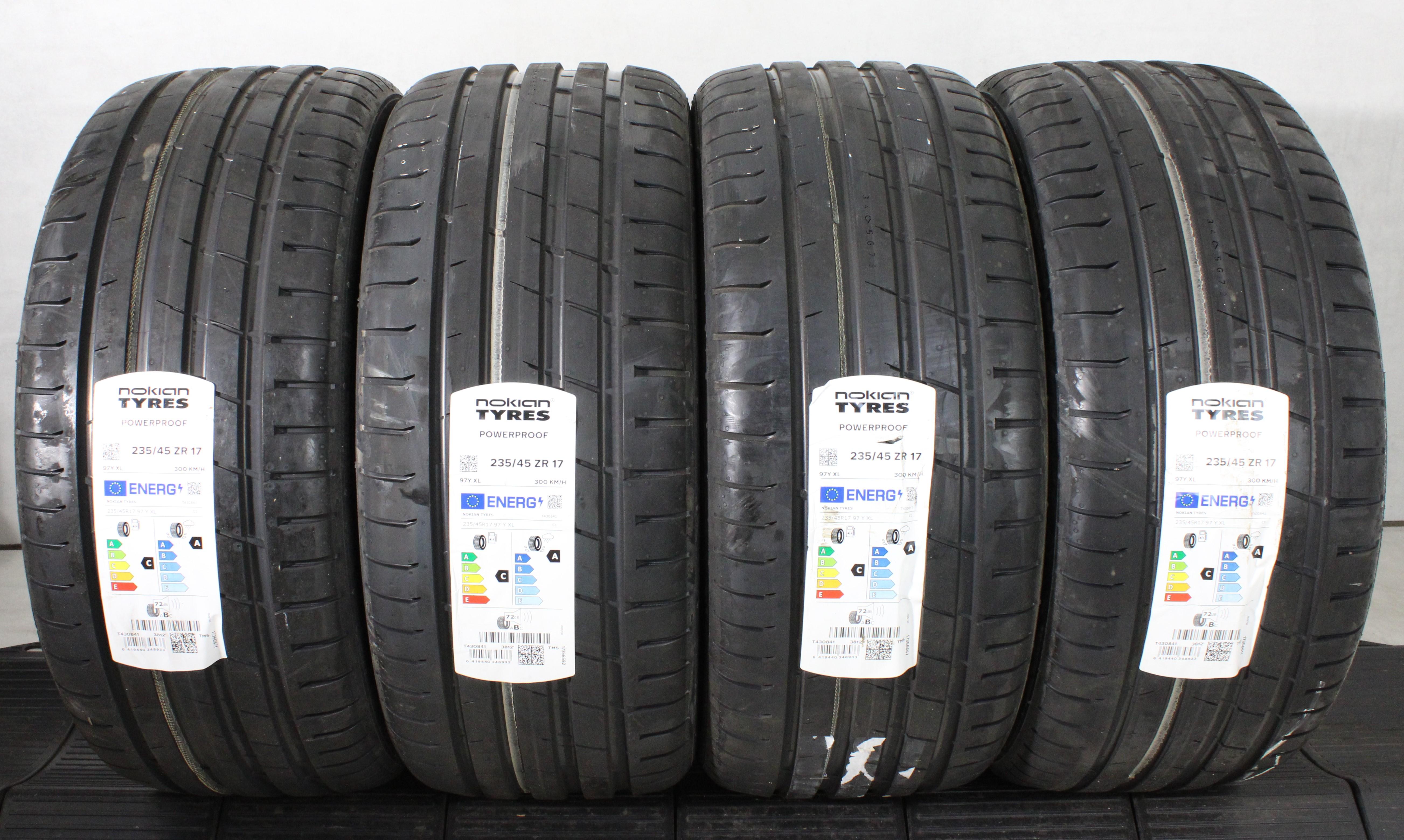 4 neumáticos de verano Nokian Powerproof 2021 XL, 235/45R17 97Y