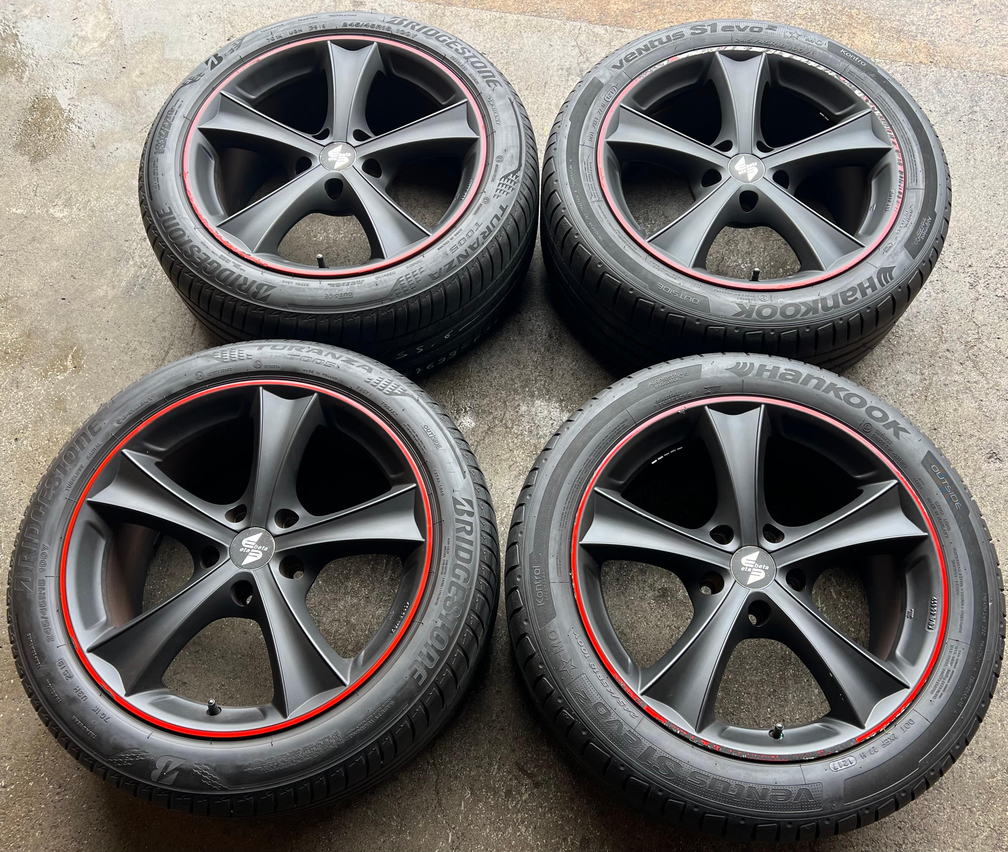 4 aluminium 18-inch zomerwielen voor VW BUS T5, T6 en T6.1 (Eta, Beta) 245/45R18 100Y