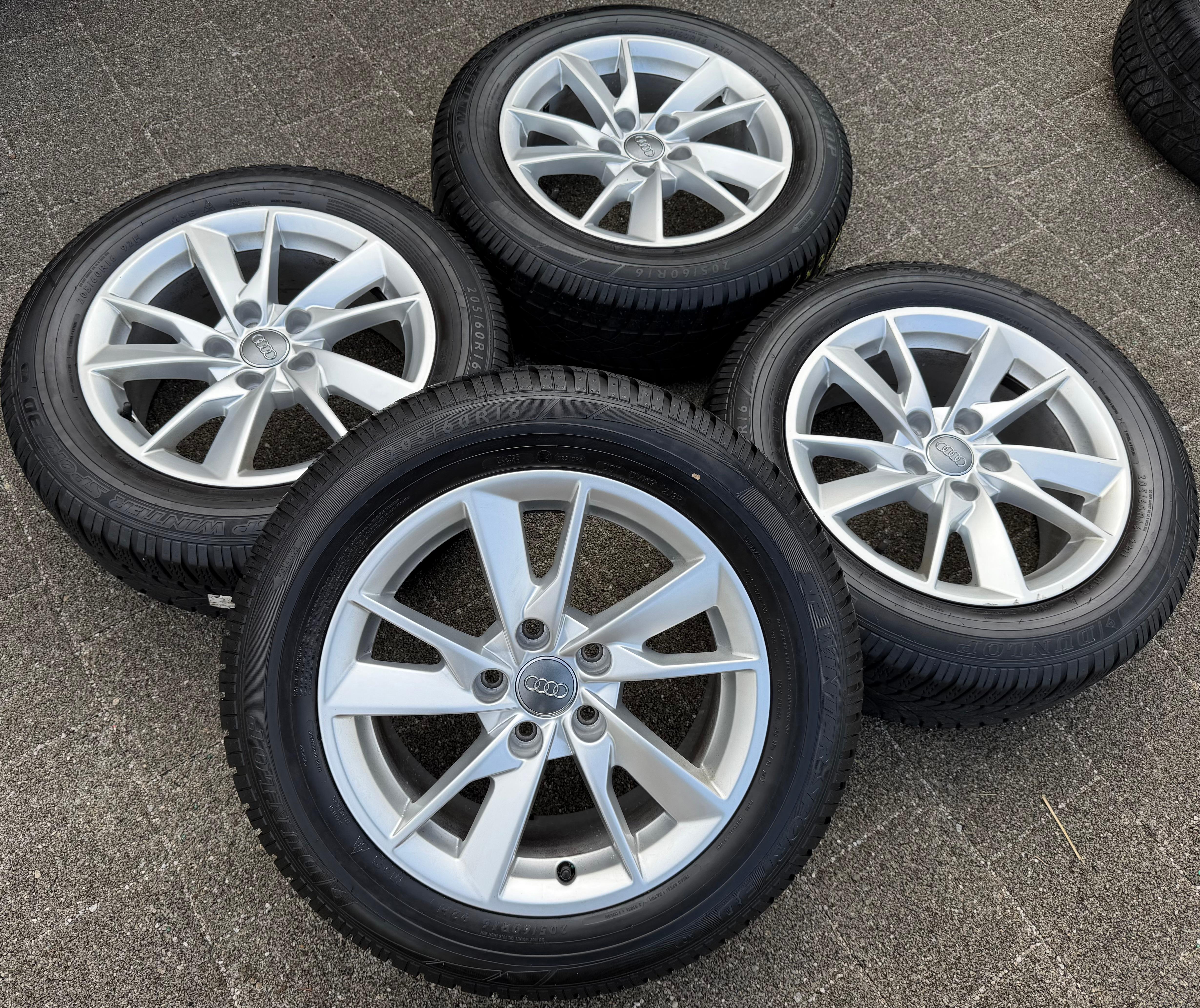 4 Original Alu Winterräder Audi A4 8W B9 8W0601025A 205/60R16 92H Dunlop