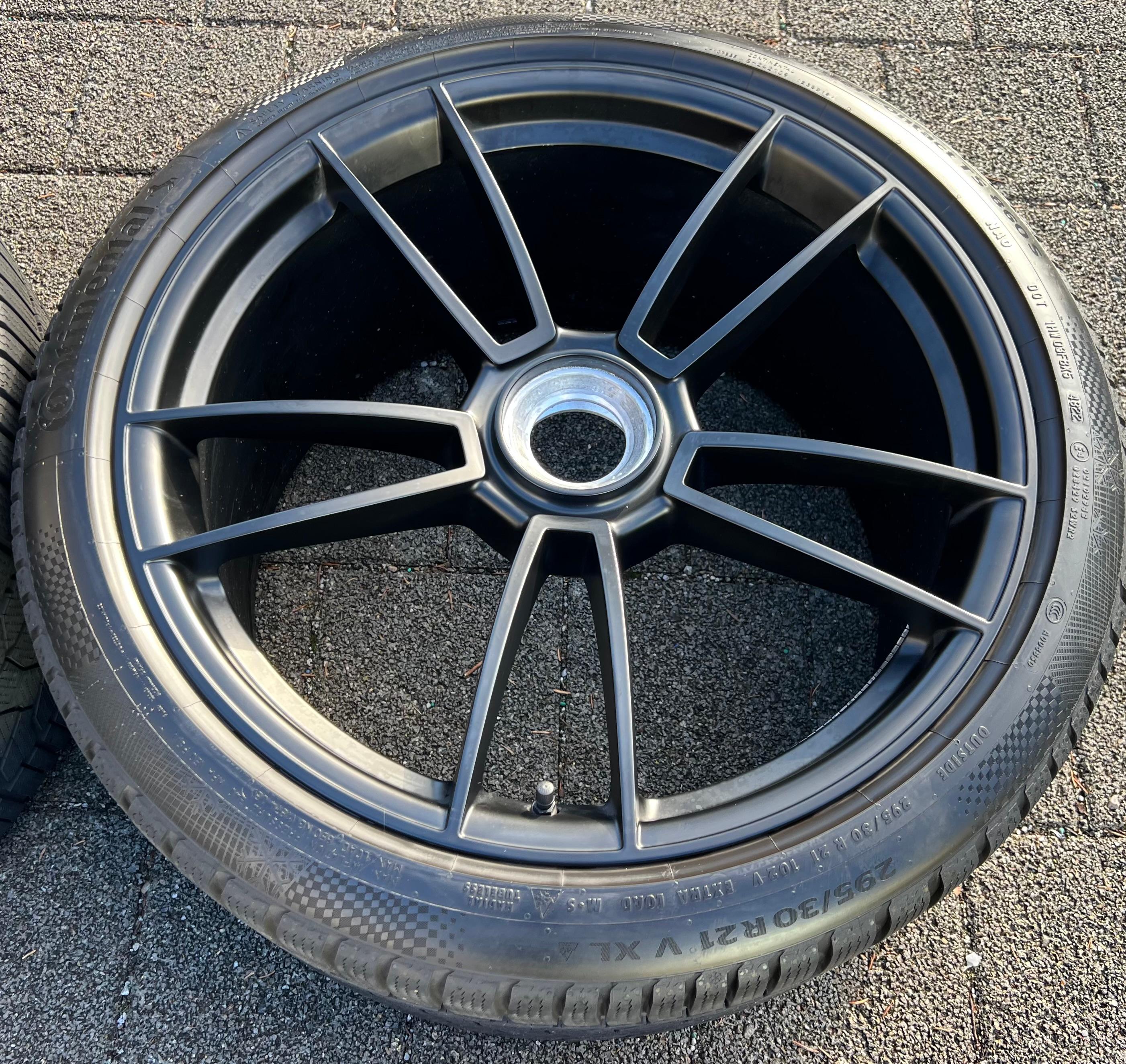4 RUOTE IN LEGA ORIGINALI DA 20" 21" INVERNALI PORSCHE 911 992 GTS CON CHIUSURA CENTRALE CENTERLOCK