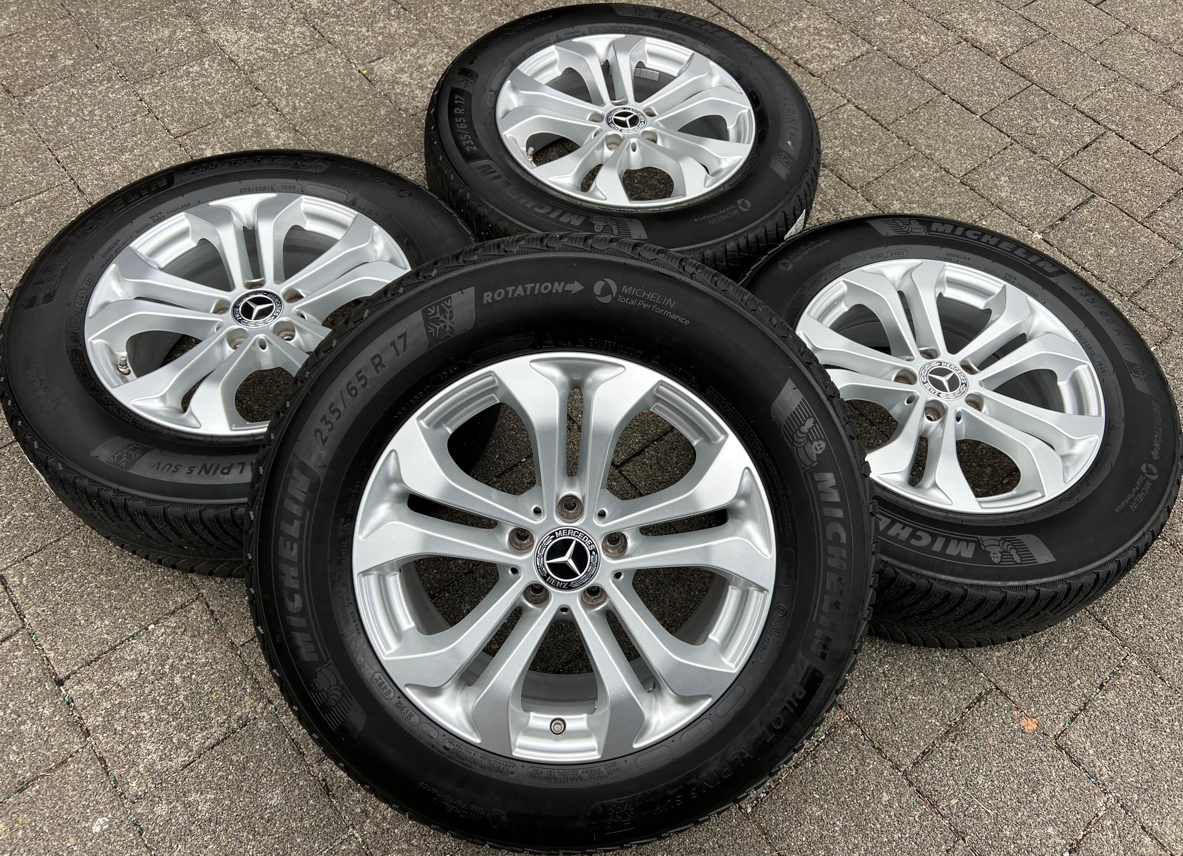 4 RUEDAS DE INVIERNO DE ALEACIÓN ORIGINALES DE 17" PARA MERCEDES GLC X253 W253 CON RDKS 235/65R17 104H