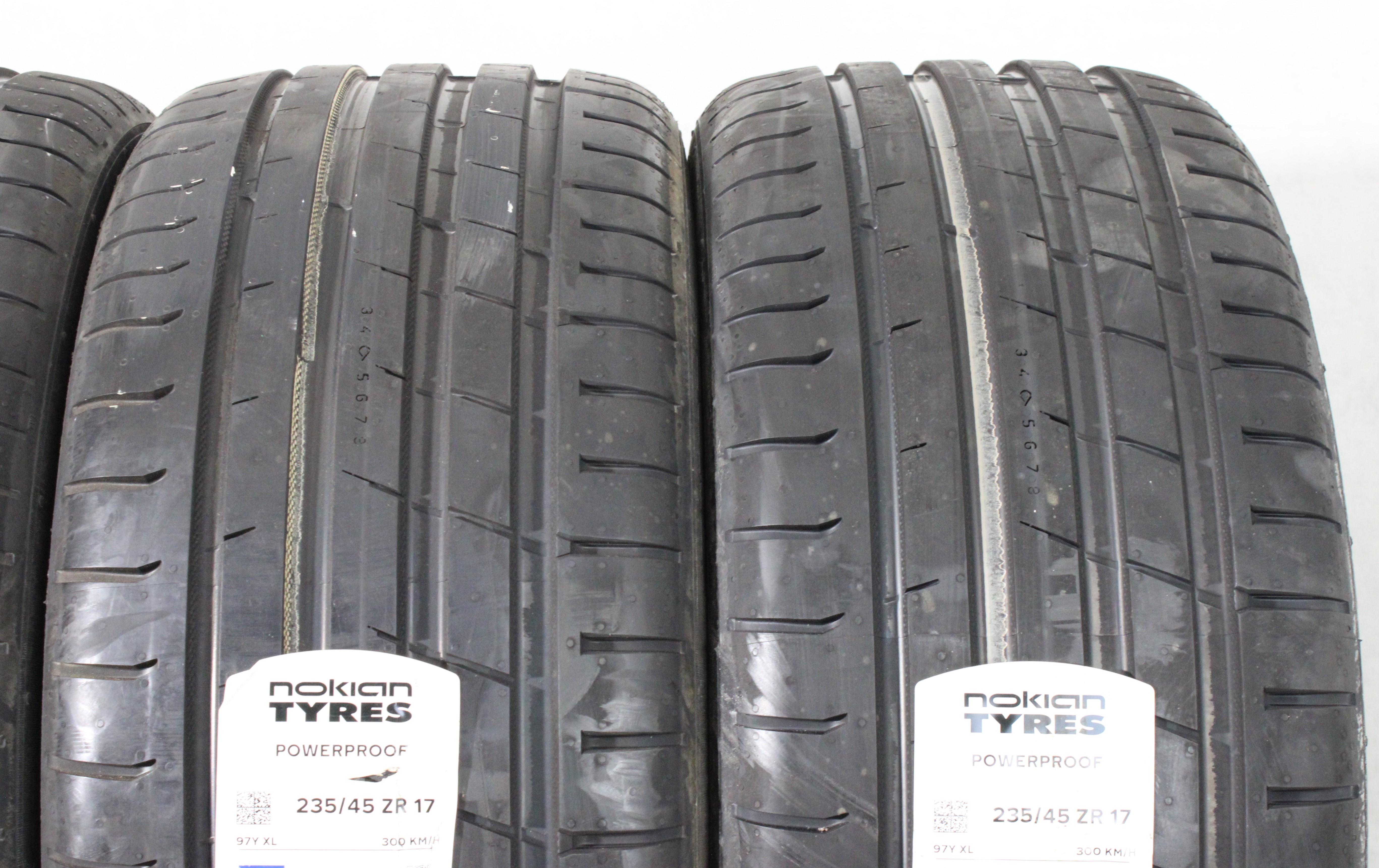 4 neumáticos de verano Nokian Powerproof 2021 XL, 235/45R17 97Y