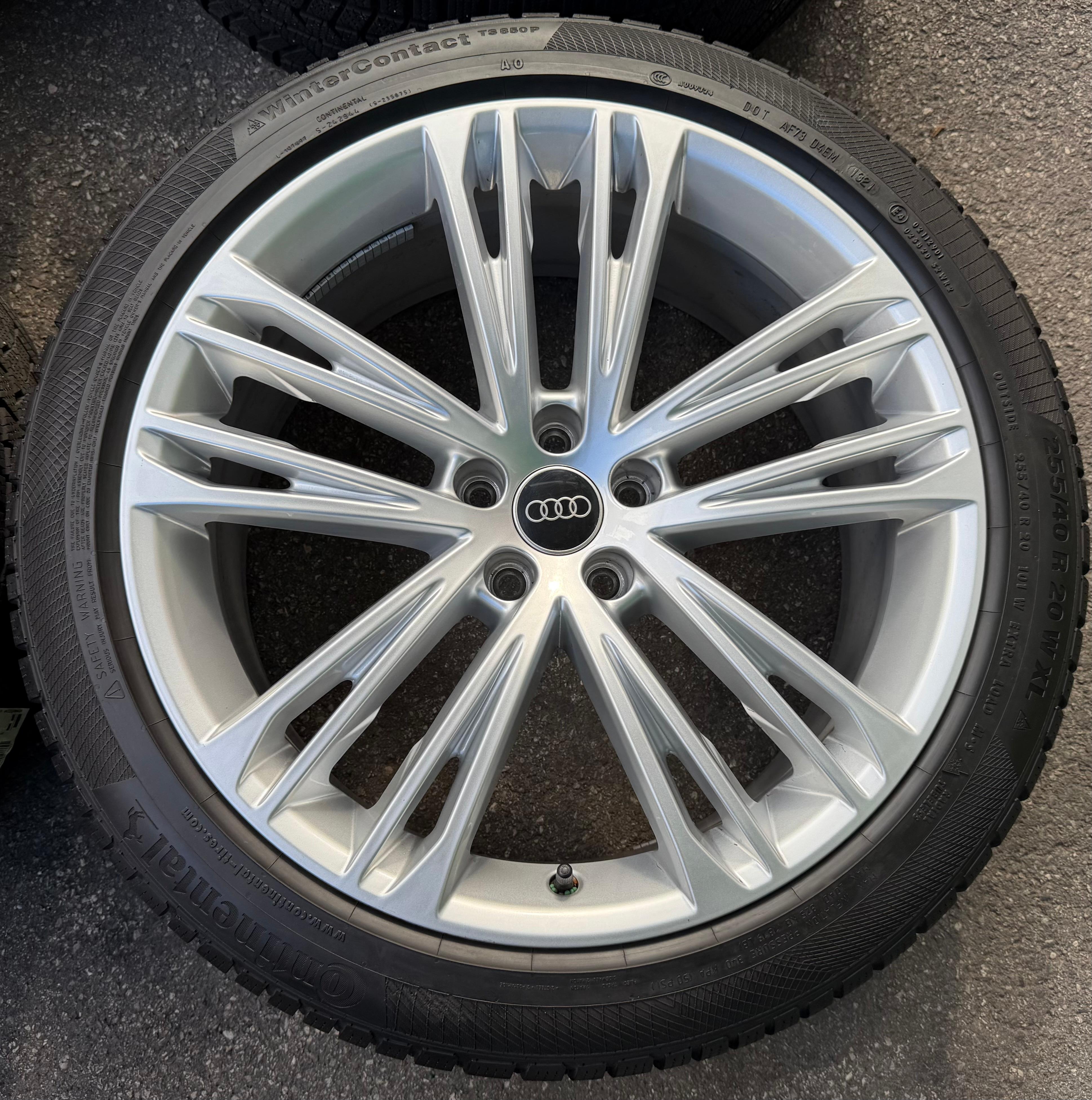 4 ruedas de invierno originales de aleación de 20" para Audi A7 S7 4K 4K8601025F 255/40R20 101W Continental
