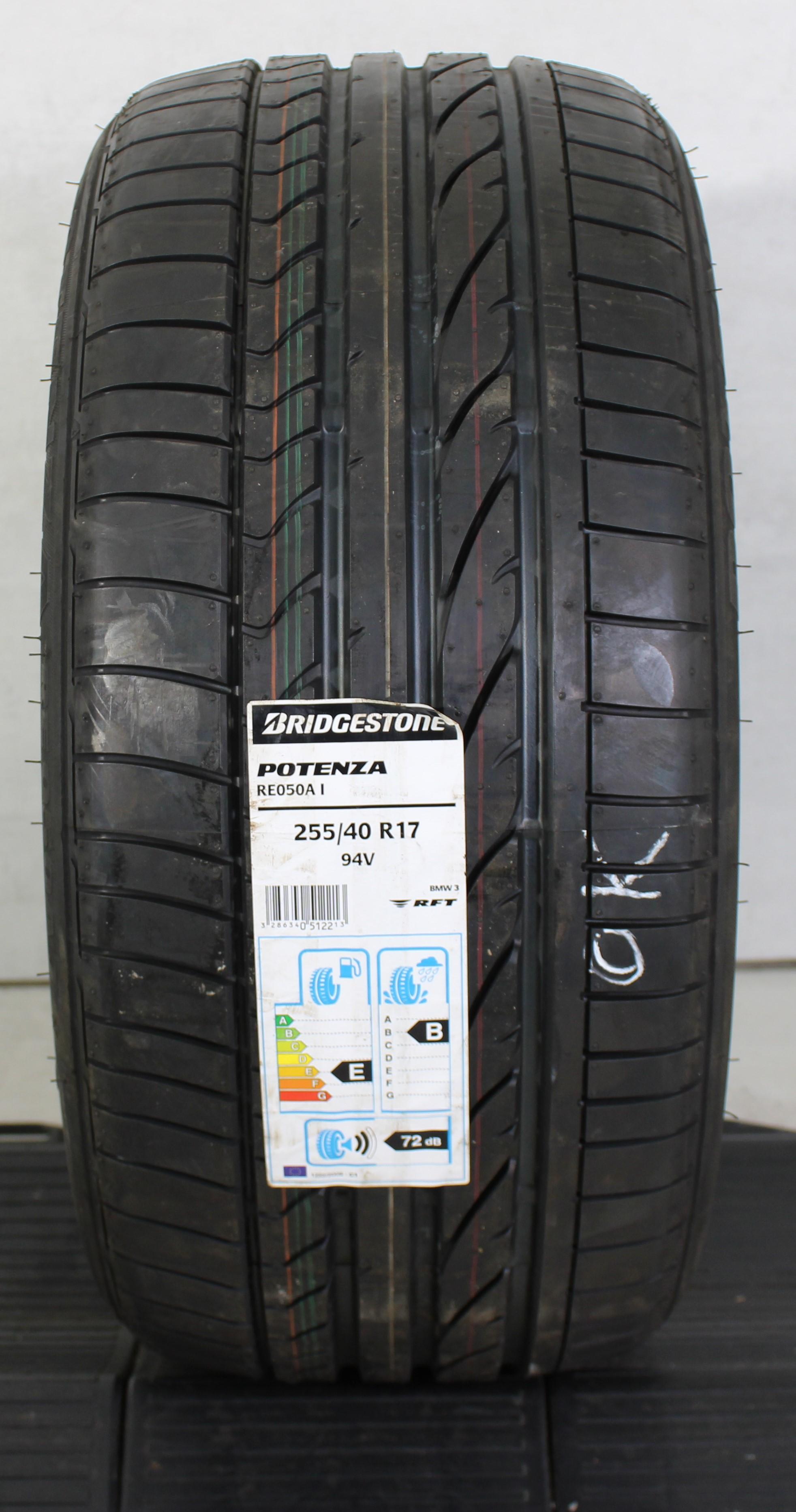 1 x 255/40R17 94V neumático de verano Bridgestone Potenza RE050A I Runflat NUEVO 2014 *