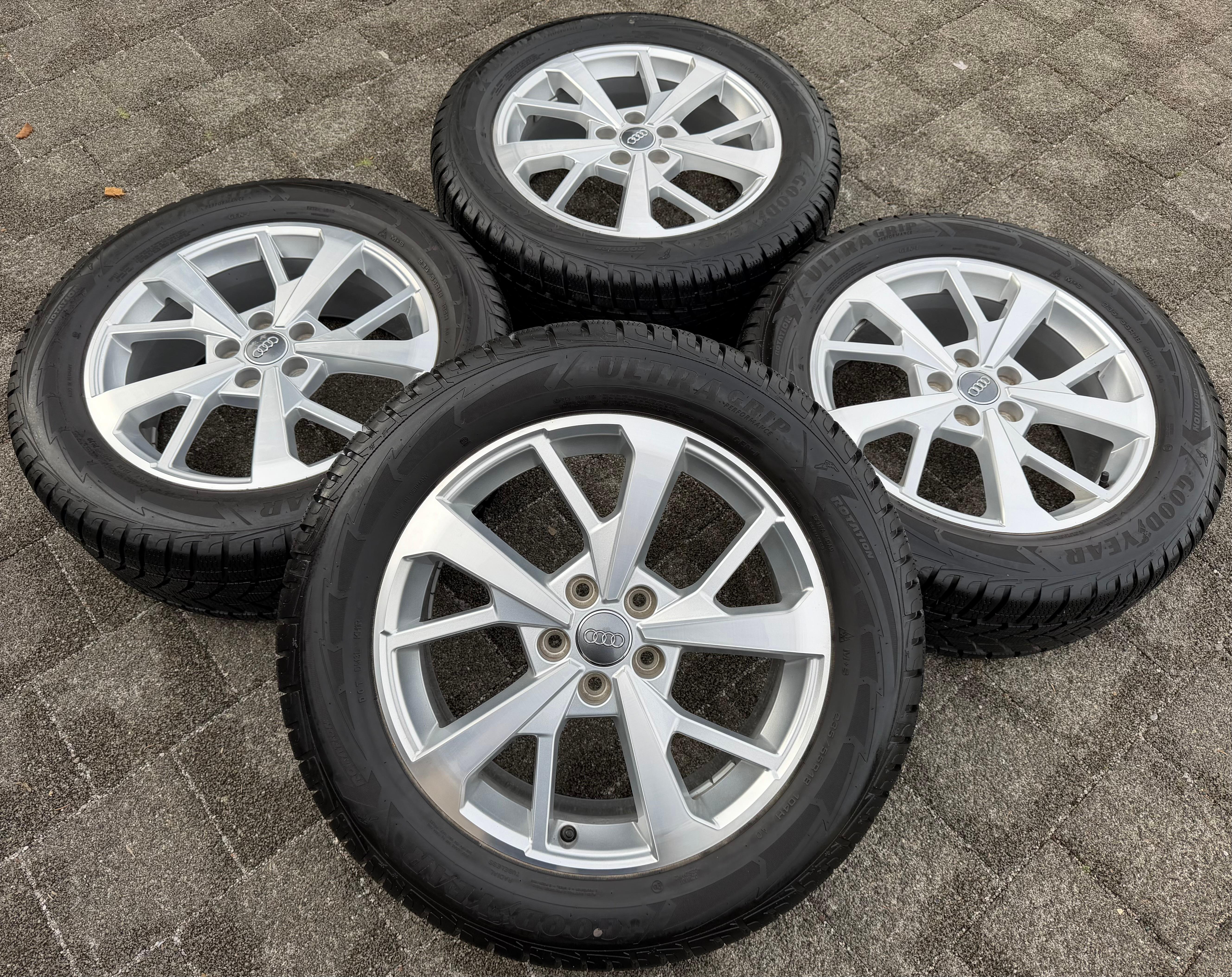4 ruedas de invierno de aluminio originales de 18" para Audi Q3 F3 83A 83A601025J 235/55R18 104H Goodyear