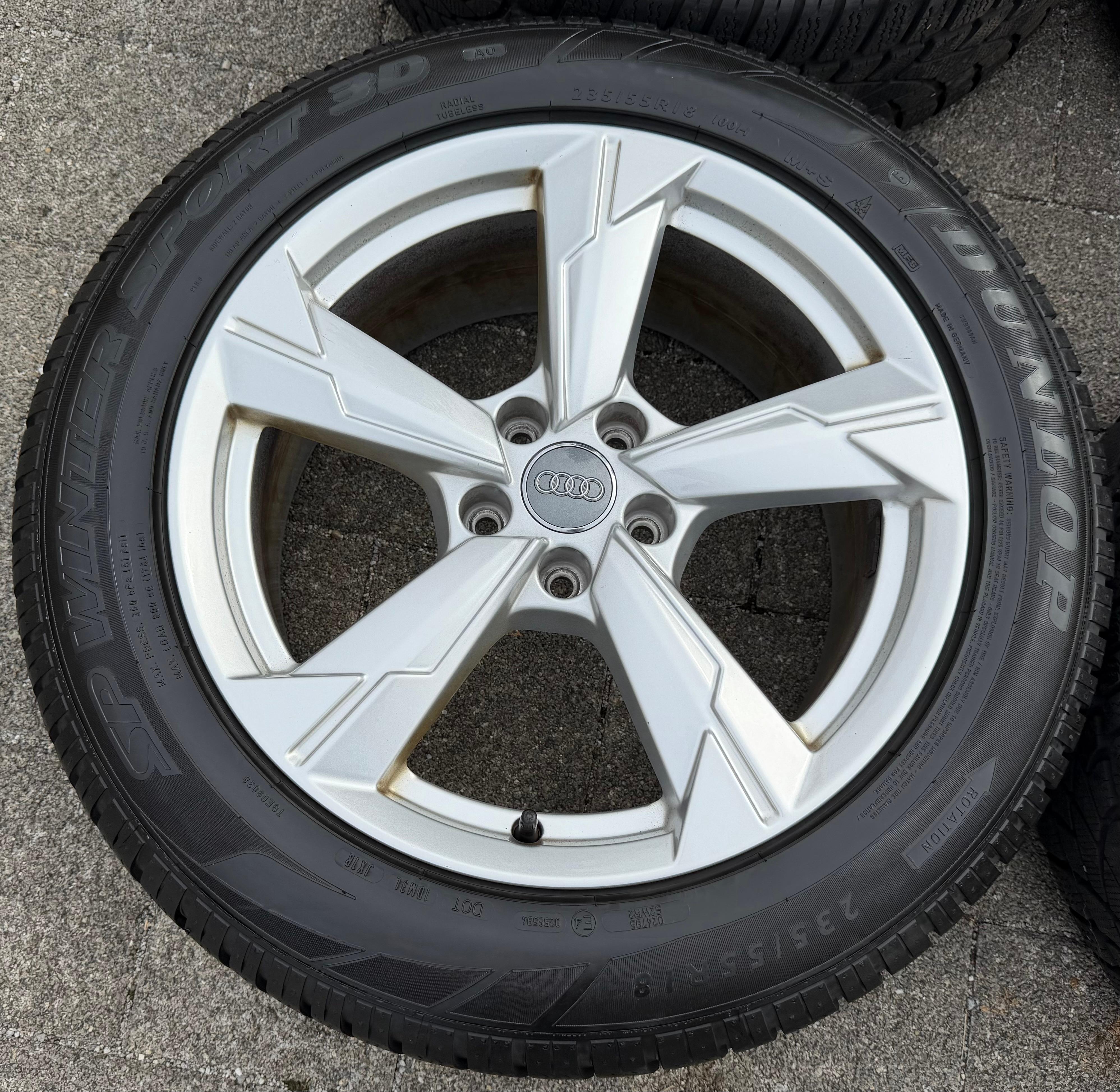 4 Original 18" Alu Winterräder Audi A6 Allroad 4K C8 4K0601025D 235/55R18 100H Dunlop