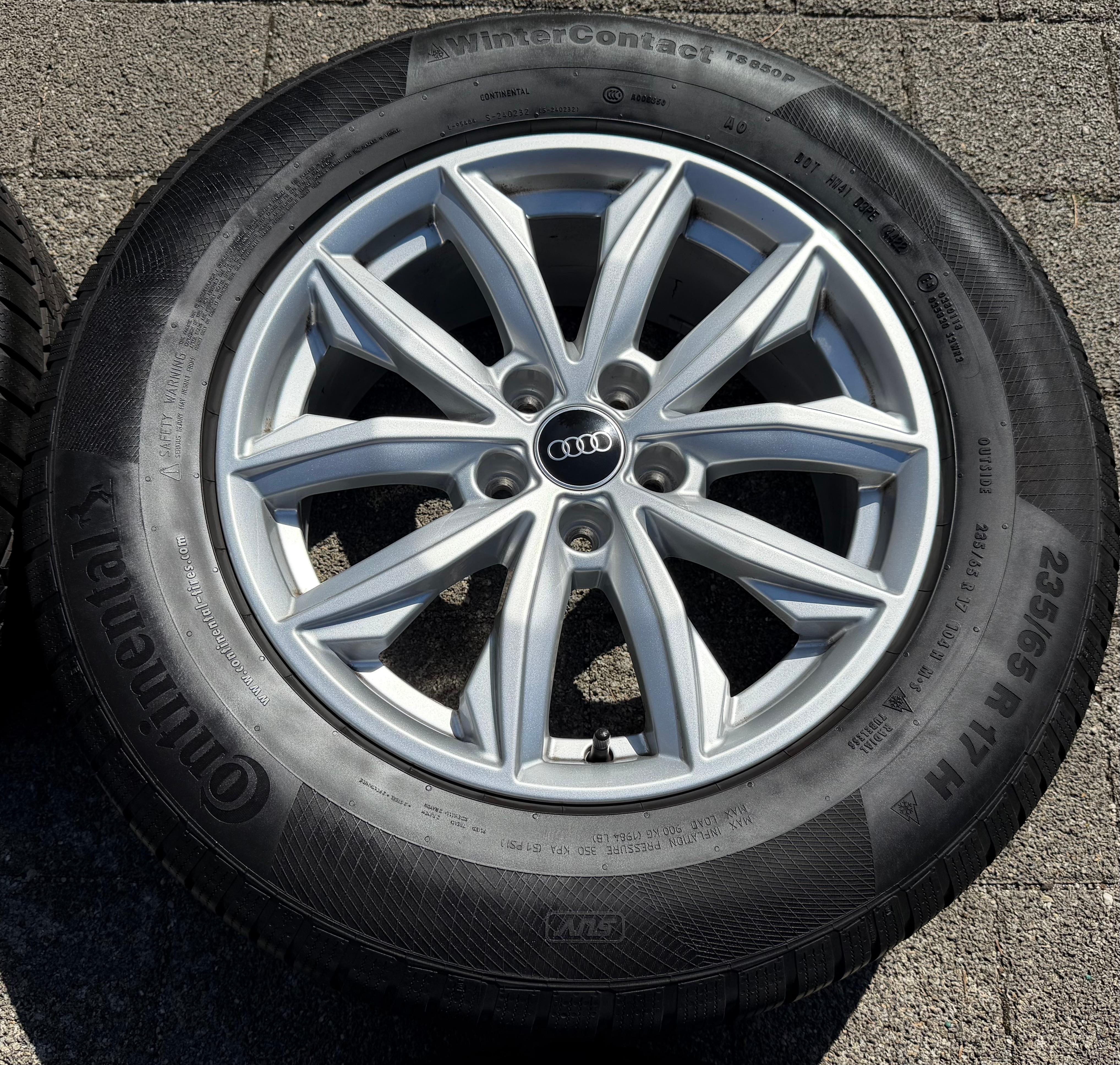 4 Original 17" Alu Winterräder Audi Q5 FY 80A601025J 7x17 ET34 235/65R17 104H Continental