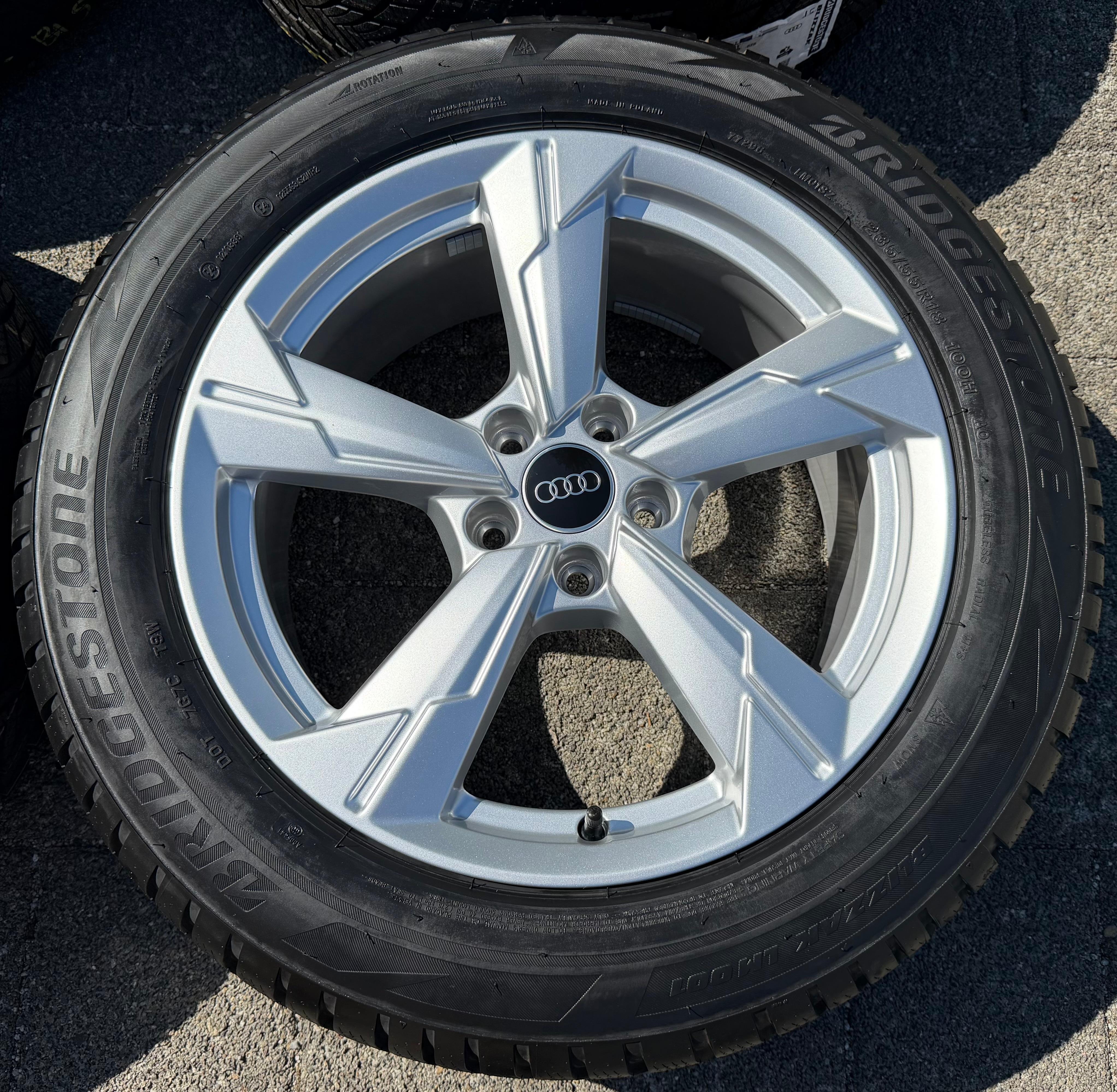 4 llantas de aluminio originales de invierno de 18" para Audi A6 Allroad 4K C8 4K0601025D 235/55R18 100H Bridgestone, NUEVAS
