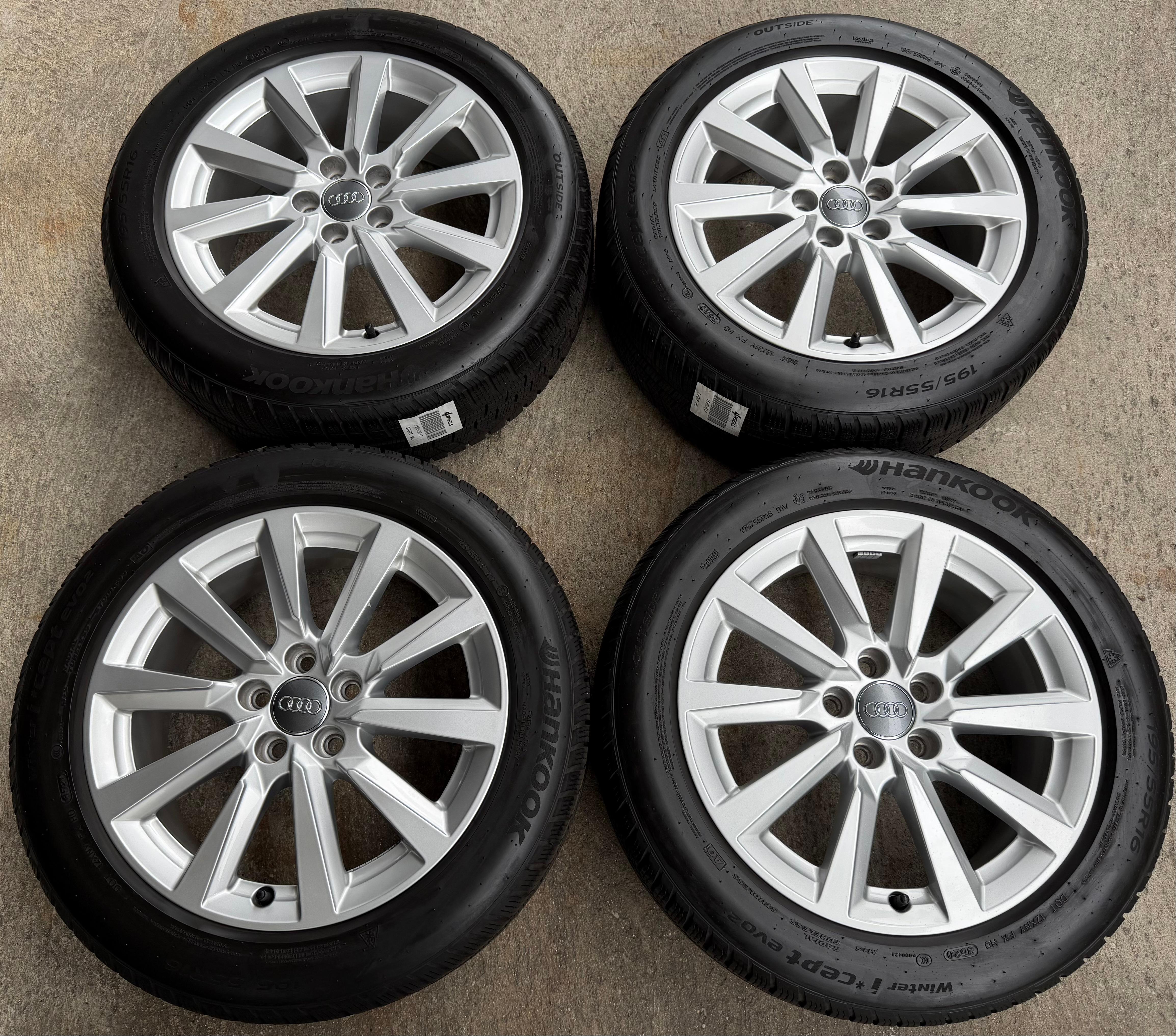 4 ruedas de invierno de aleación originales Audi A1 GB 82A601025C 195/55R16 91V Hankook