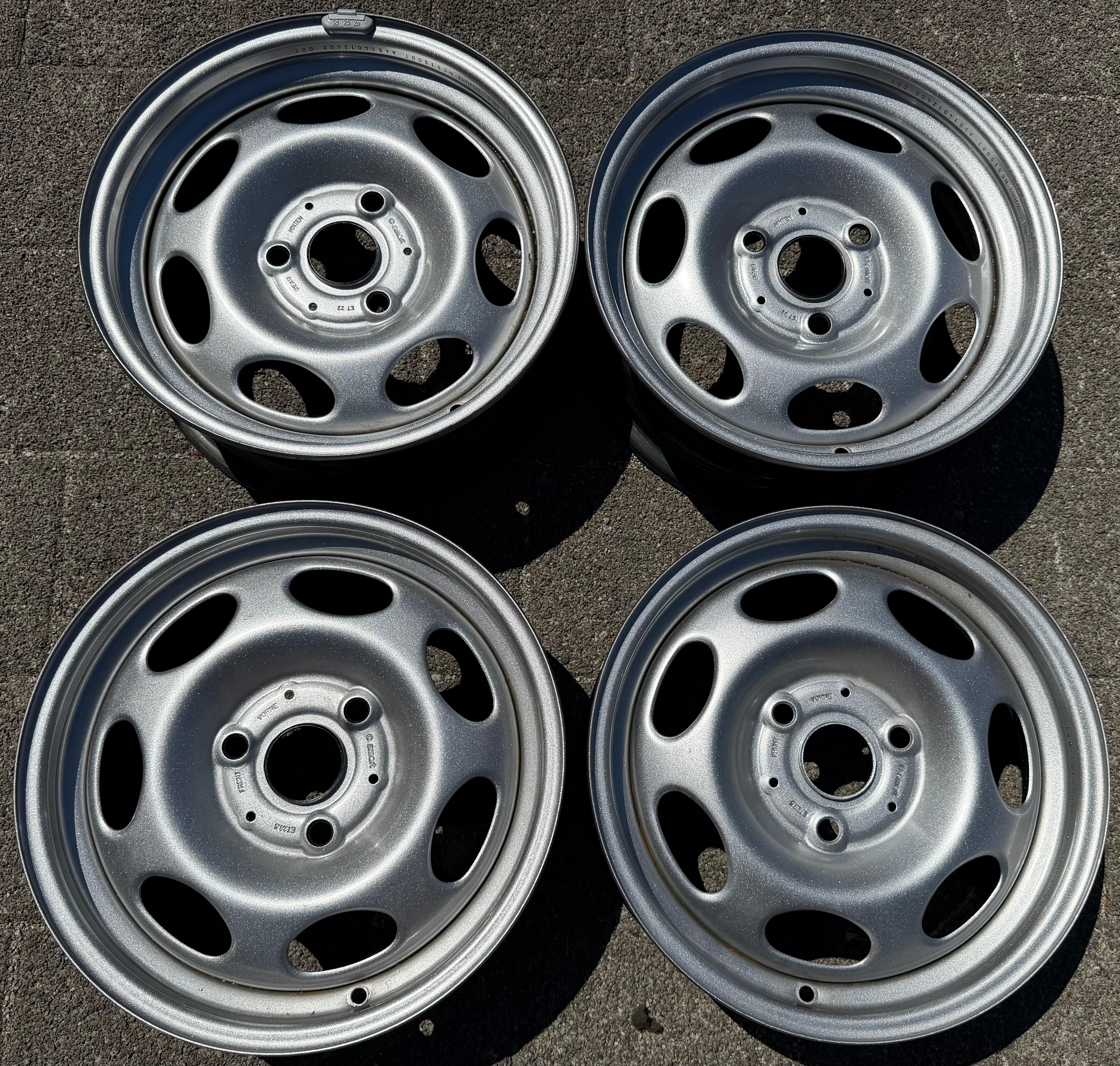 4 velgen 15" stalen velgen 4,5x15 ET23,5 5,5x15 ET22 Smart Fortwo 451 gratis thuisbezorgd